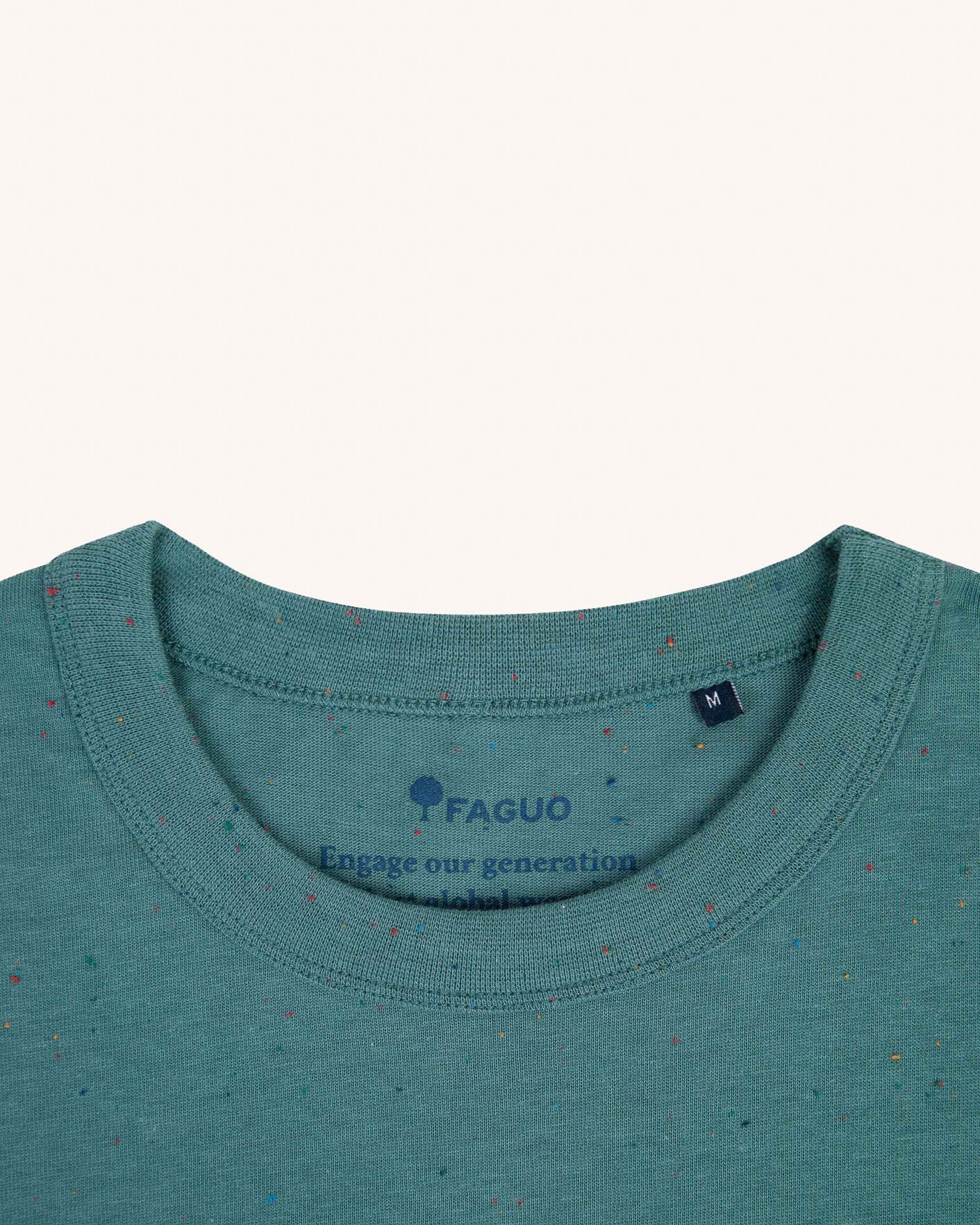 T-shirt vert clair chiné coton - LUGNY