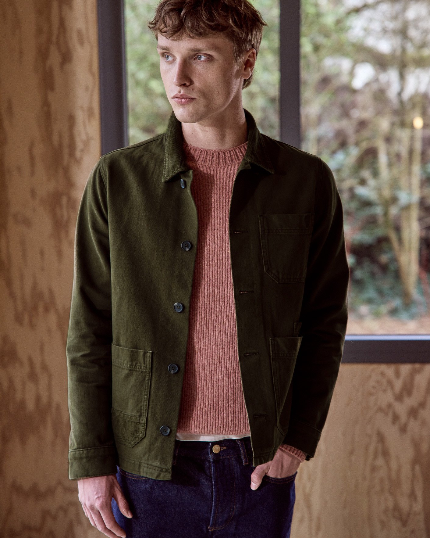 Veste en coton vert olive foncé - GAVRE