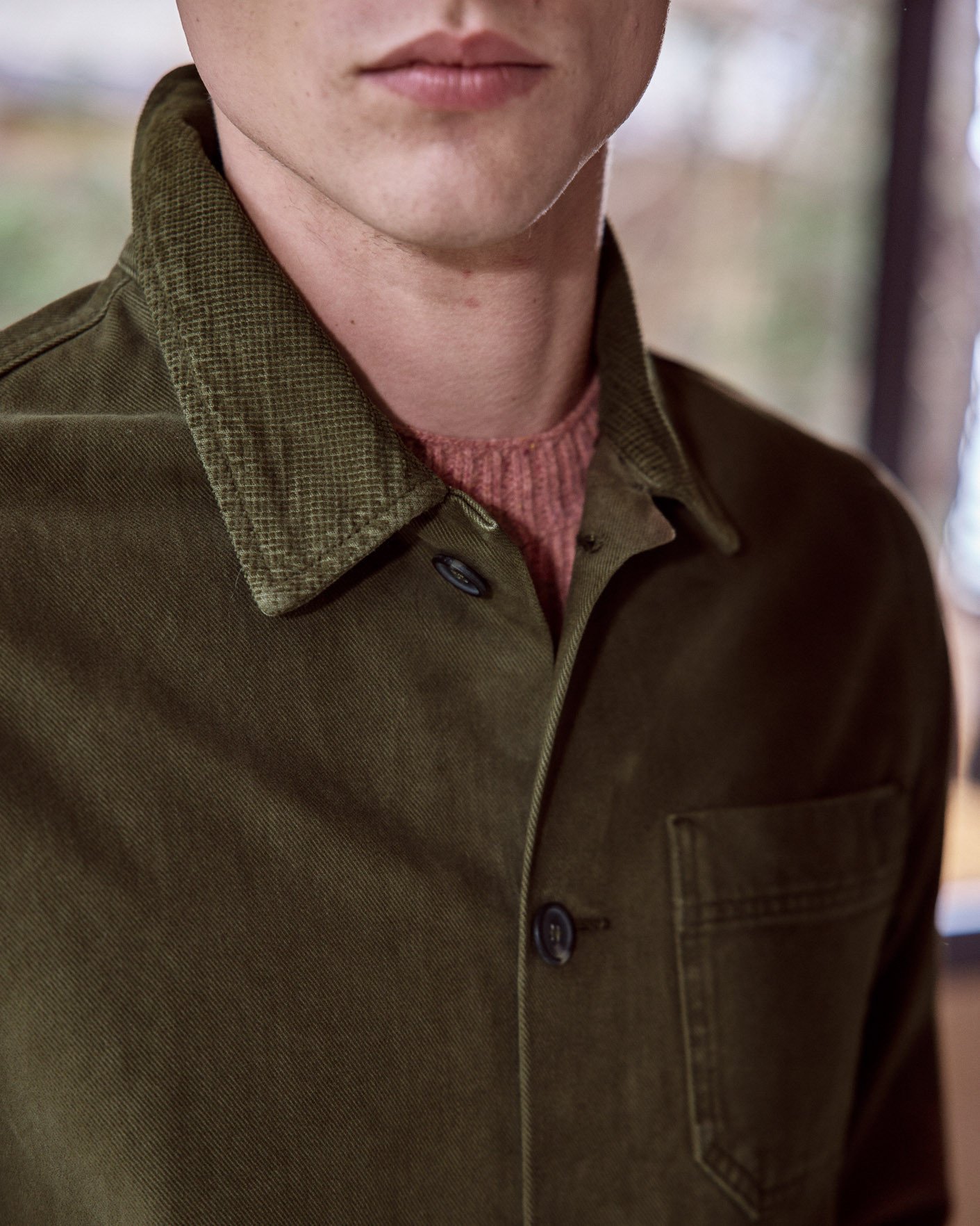 Veste en coton vert olive foncé - GAVRE