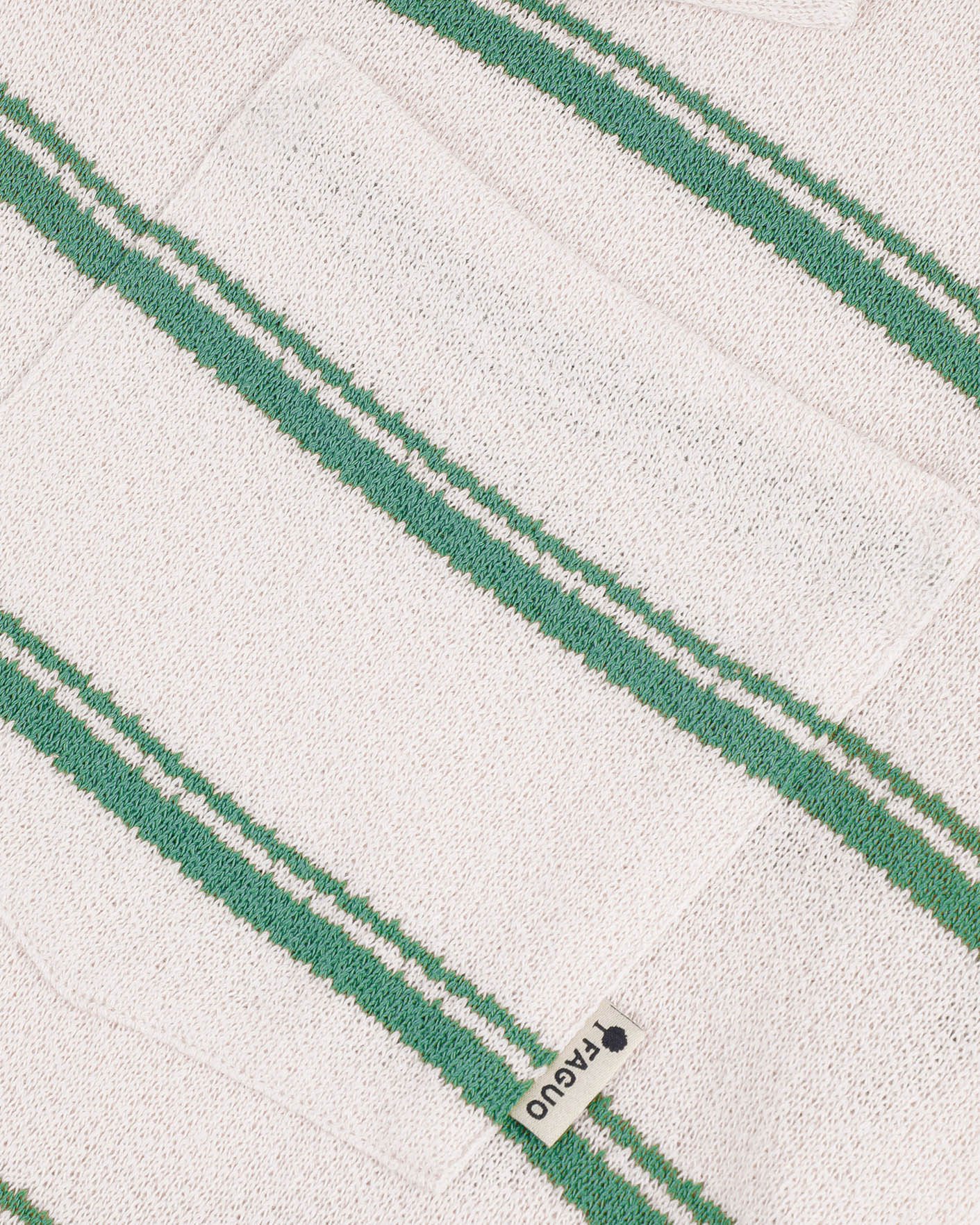 Chemise manches courtes écrue & verte coton - PAIOLIVE