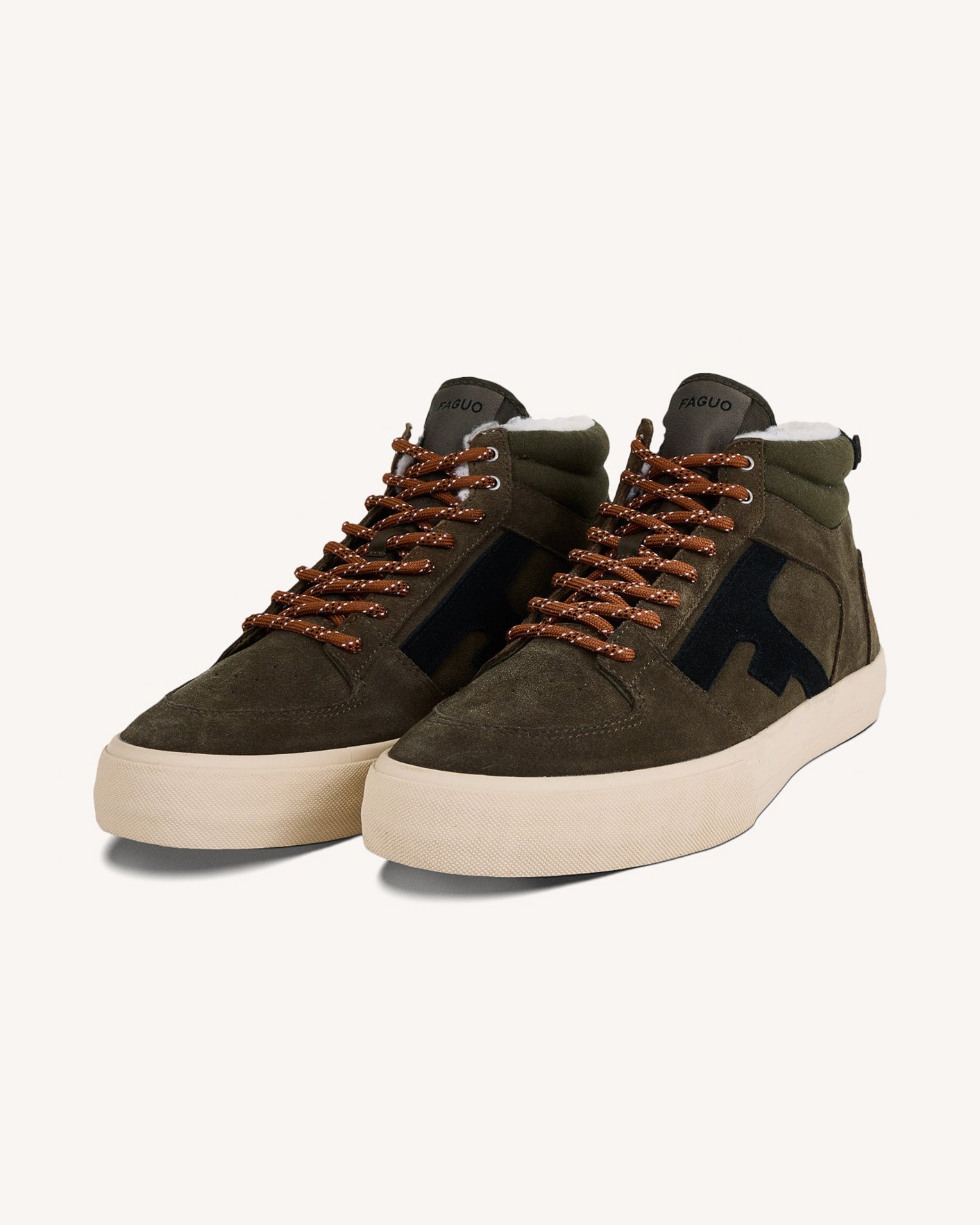 Baskets montantes kaki suède - WALNUT MID