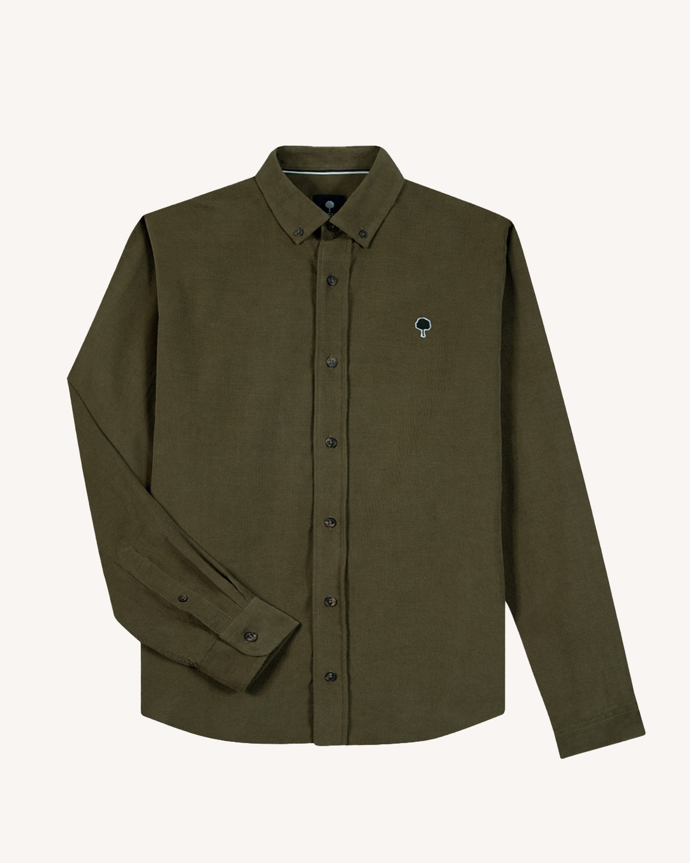 Chemise vert olive foncé coton - IVOY