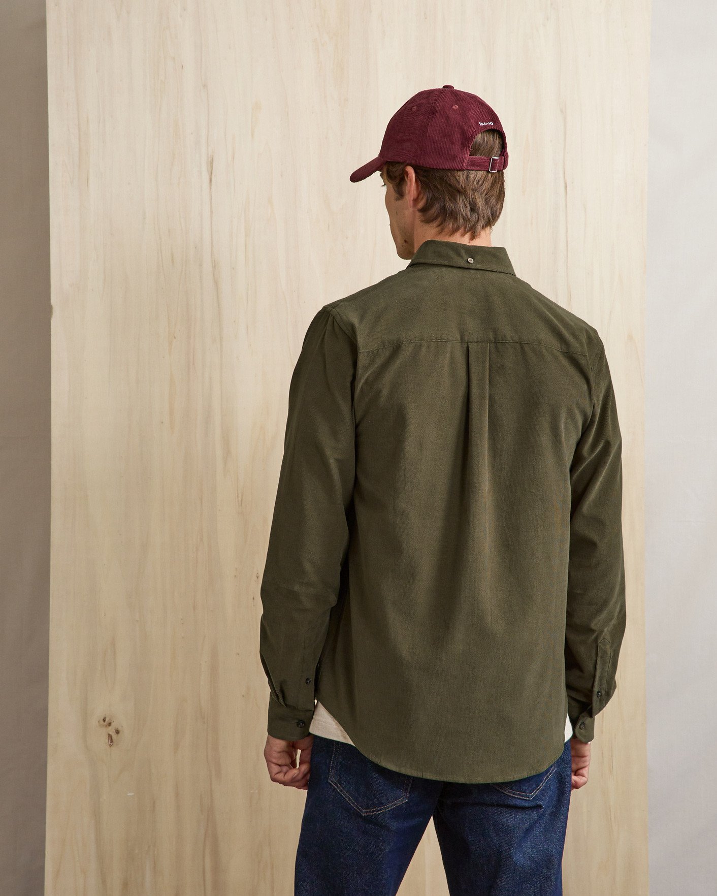 Chemise vert olive foncé coton - IVOY