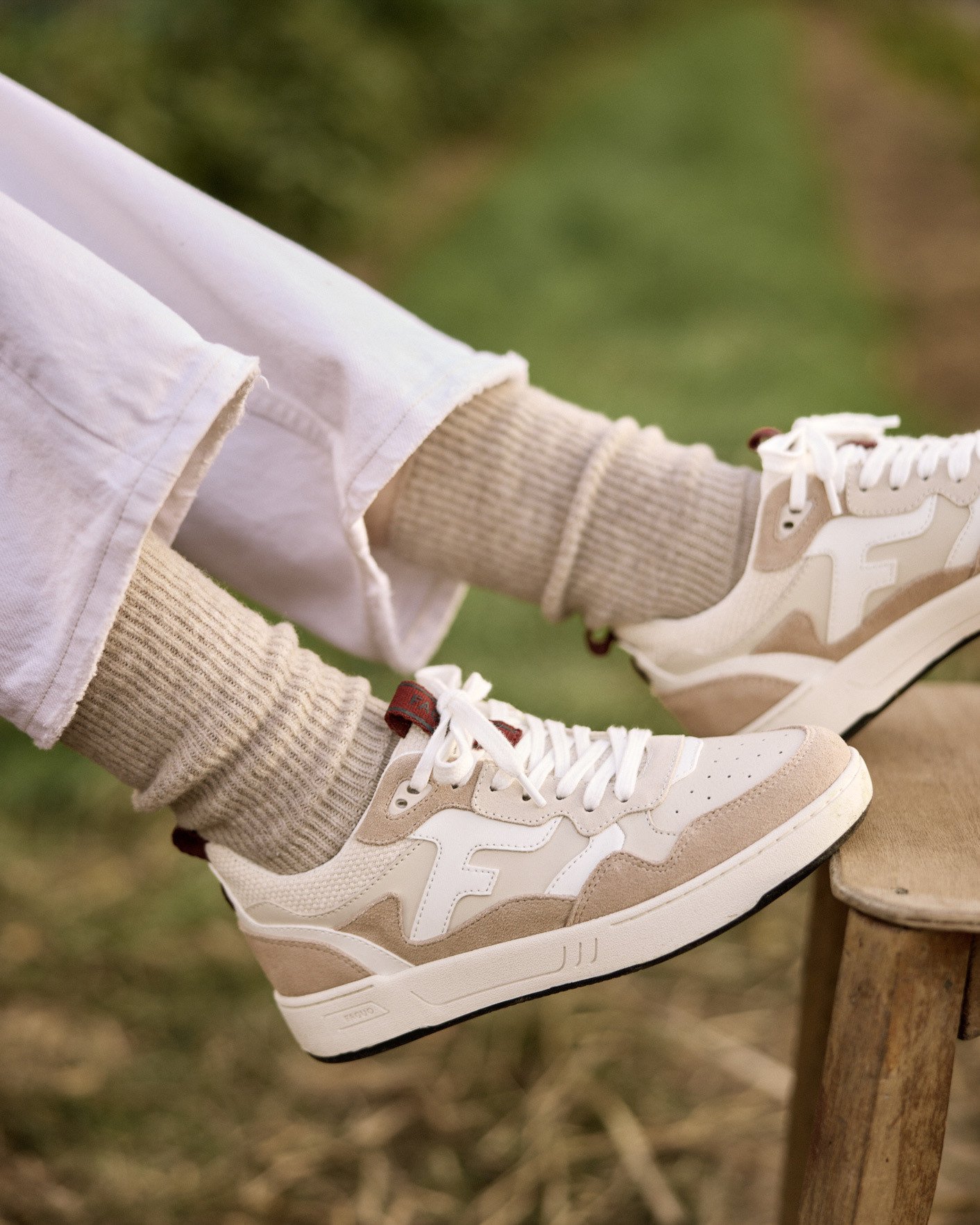 Baskets écrues cuir - DAHLIA