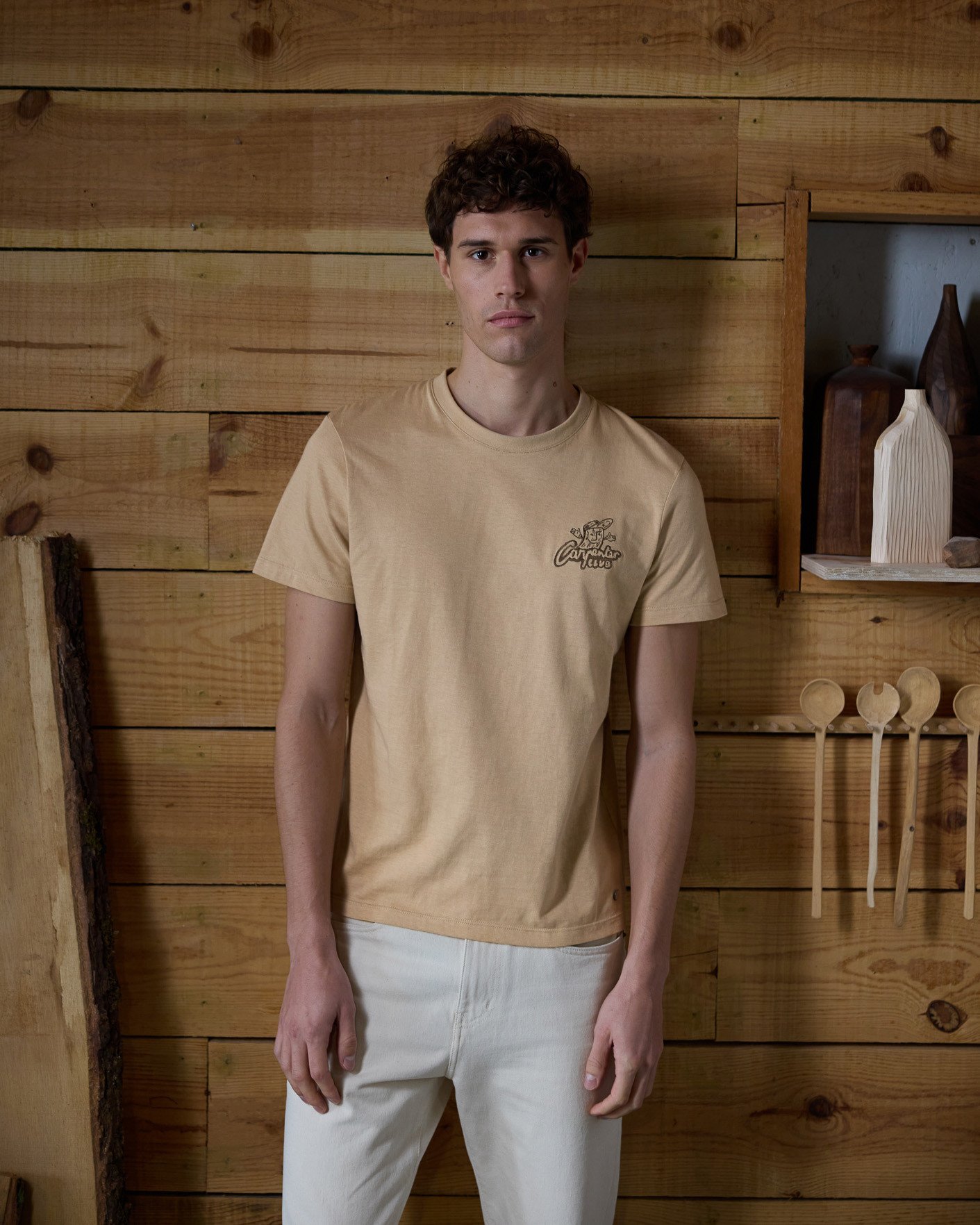 T-shirt beige coton vélo club - ARCY