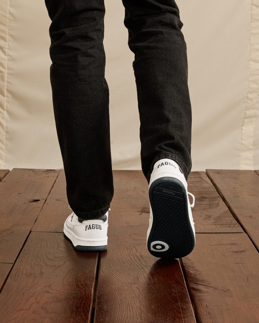 Baskets écrues & bleu cuir - ALDER