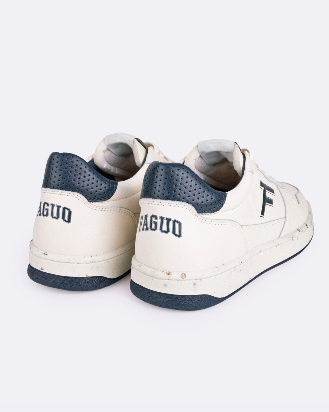 Baskets écrues & bleu cuir - ALDER