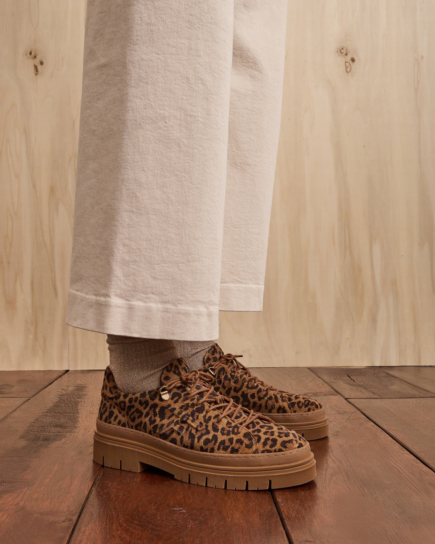 Chaussures marron & léopard cuir - MARBLEWOOD