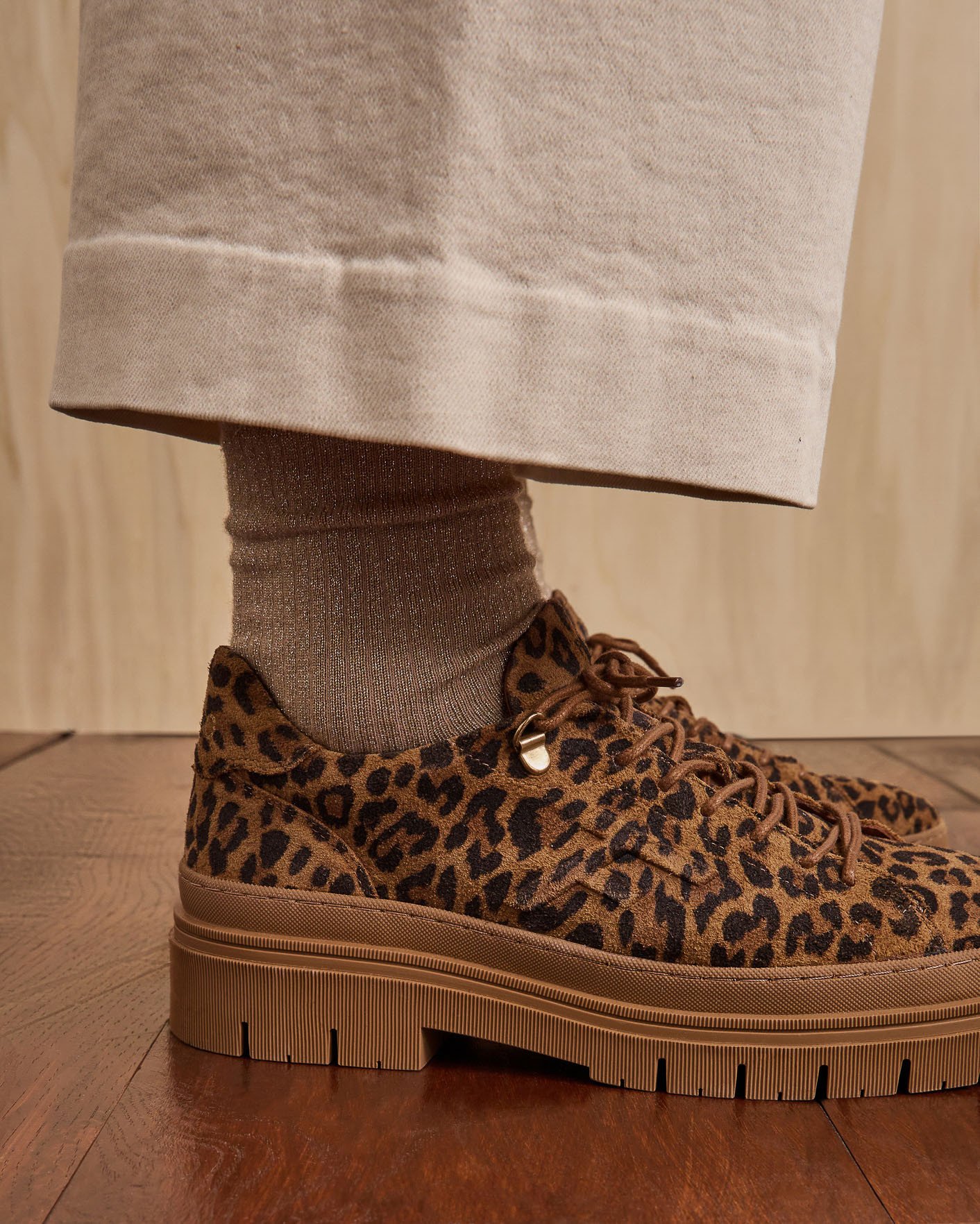 Chaussures marron & léopard cuir - MARBLEWOOD