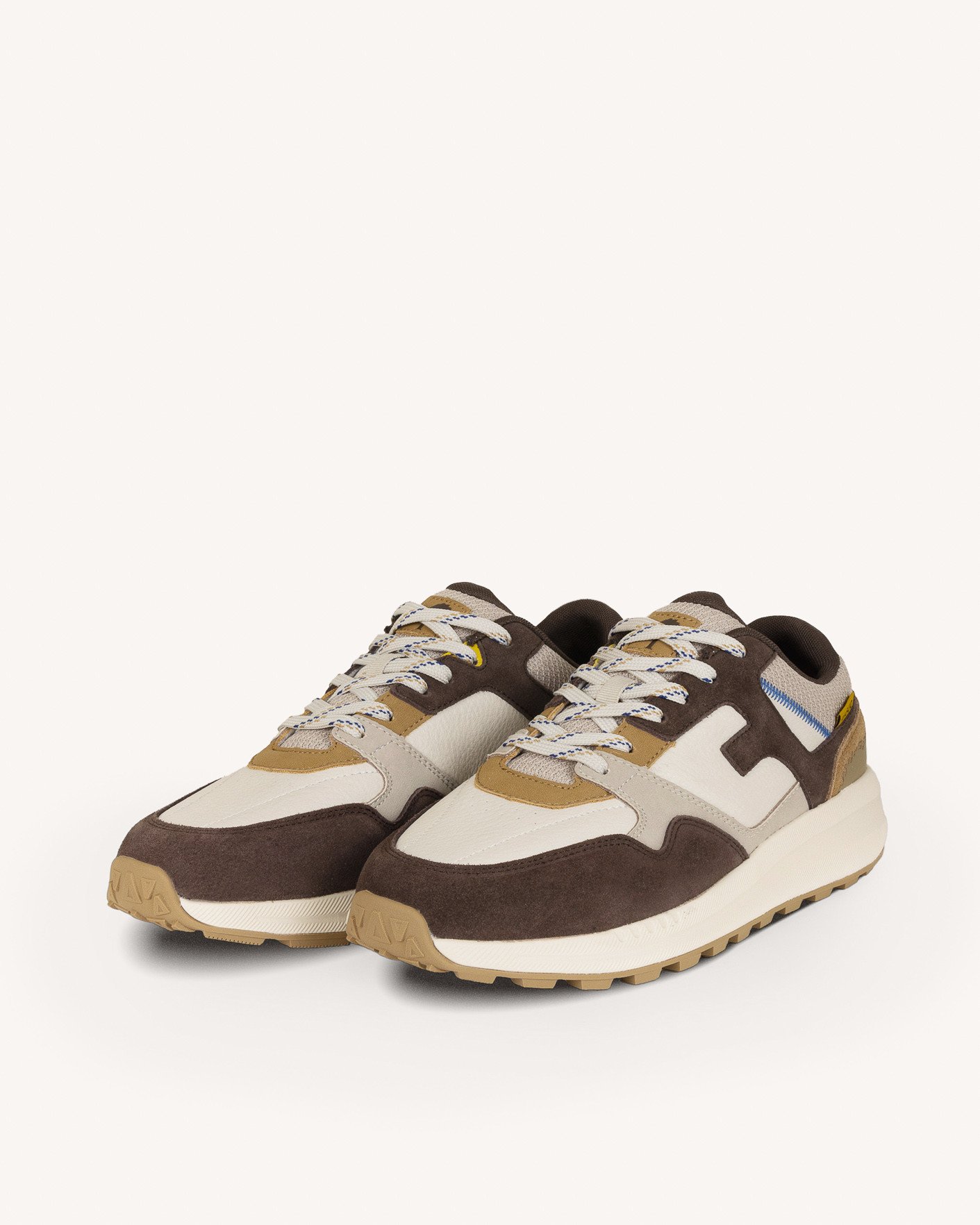 Baskets écrues & marron cuir - LIMWOOD