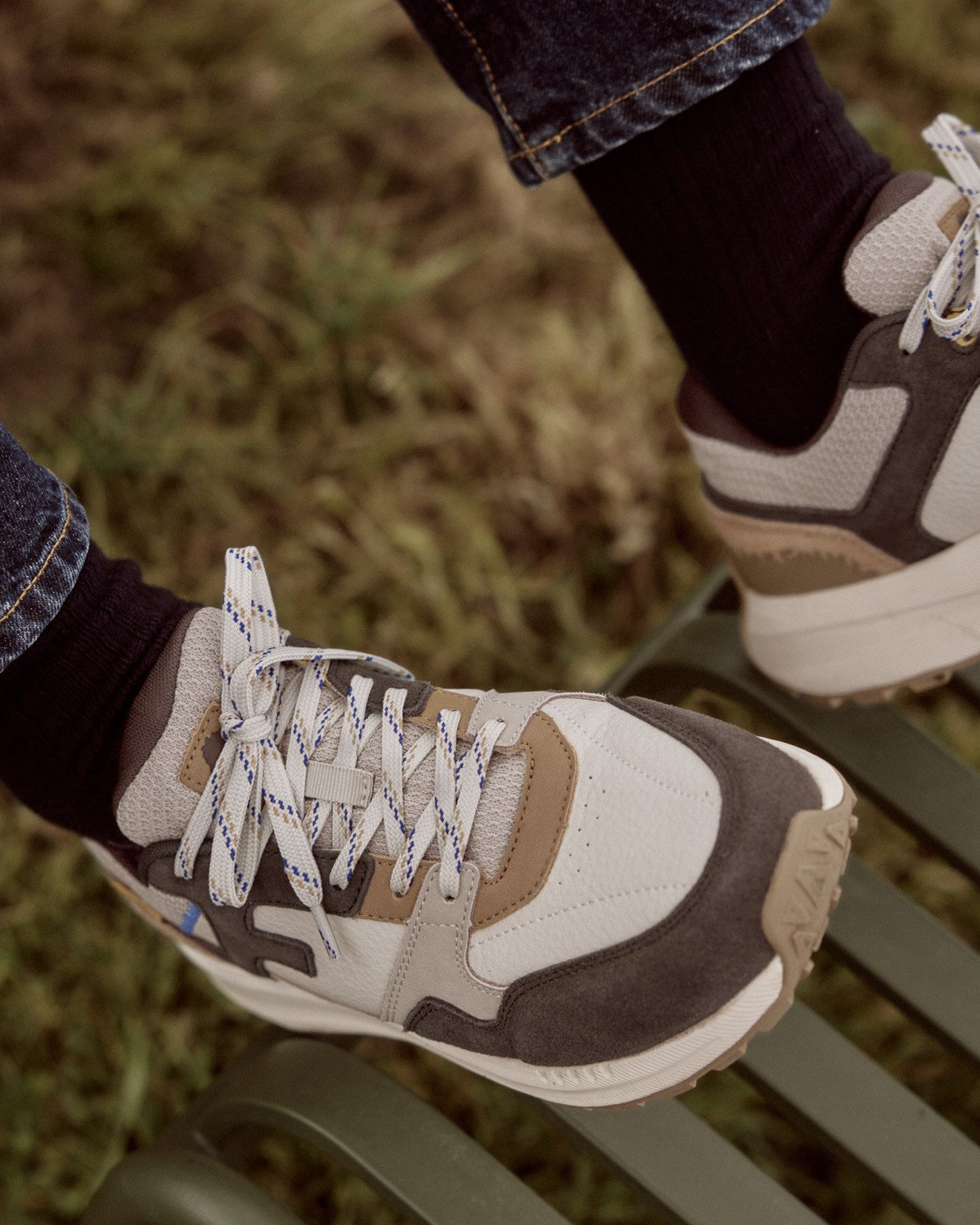 Baskets écrues & marron cuir - LIMWOOD