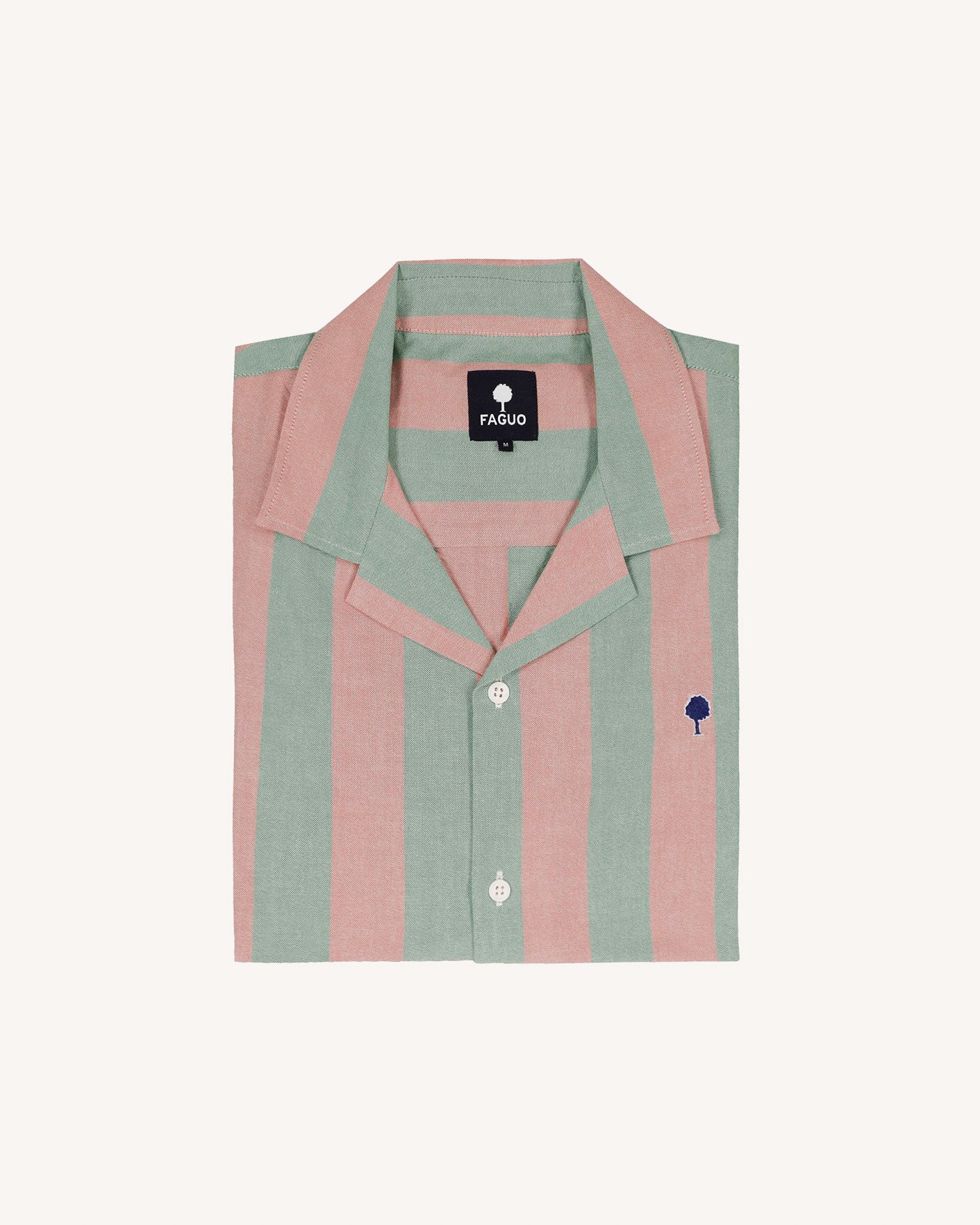 Chemise manches courtes rose & verte coton - VIMY