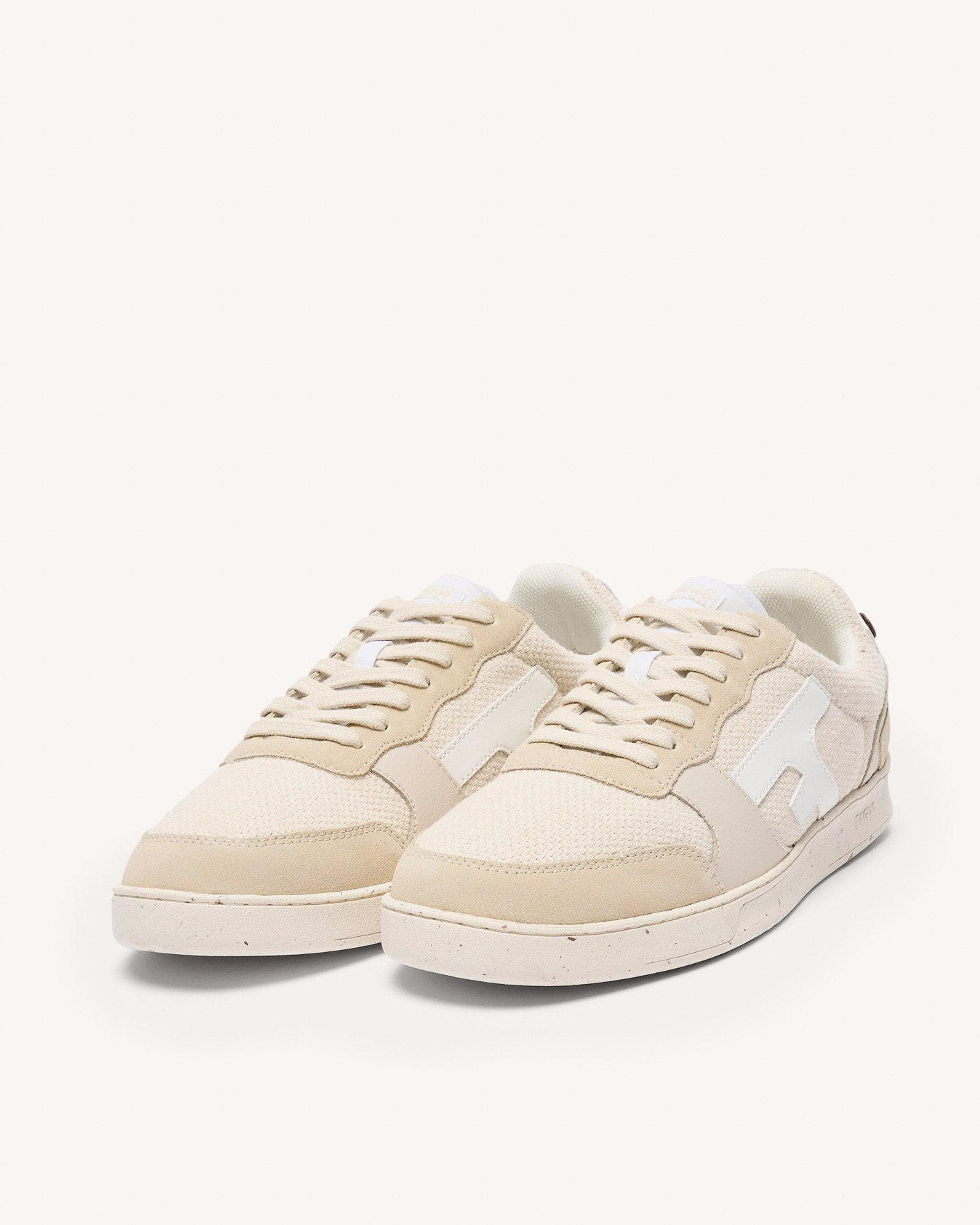 Baskets beiges & blanches coton - HAZEL