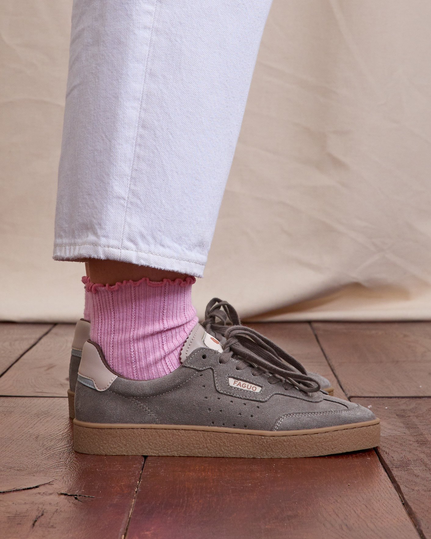 Baskets taupe suède femme - LUMBO