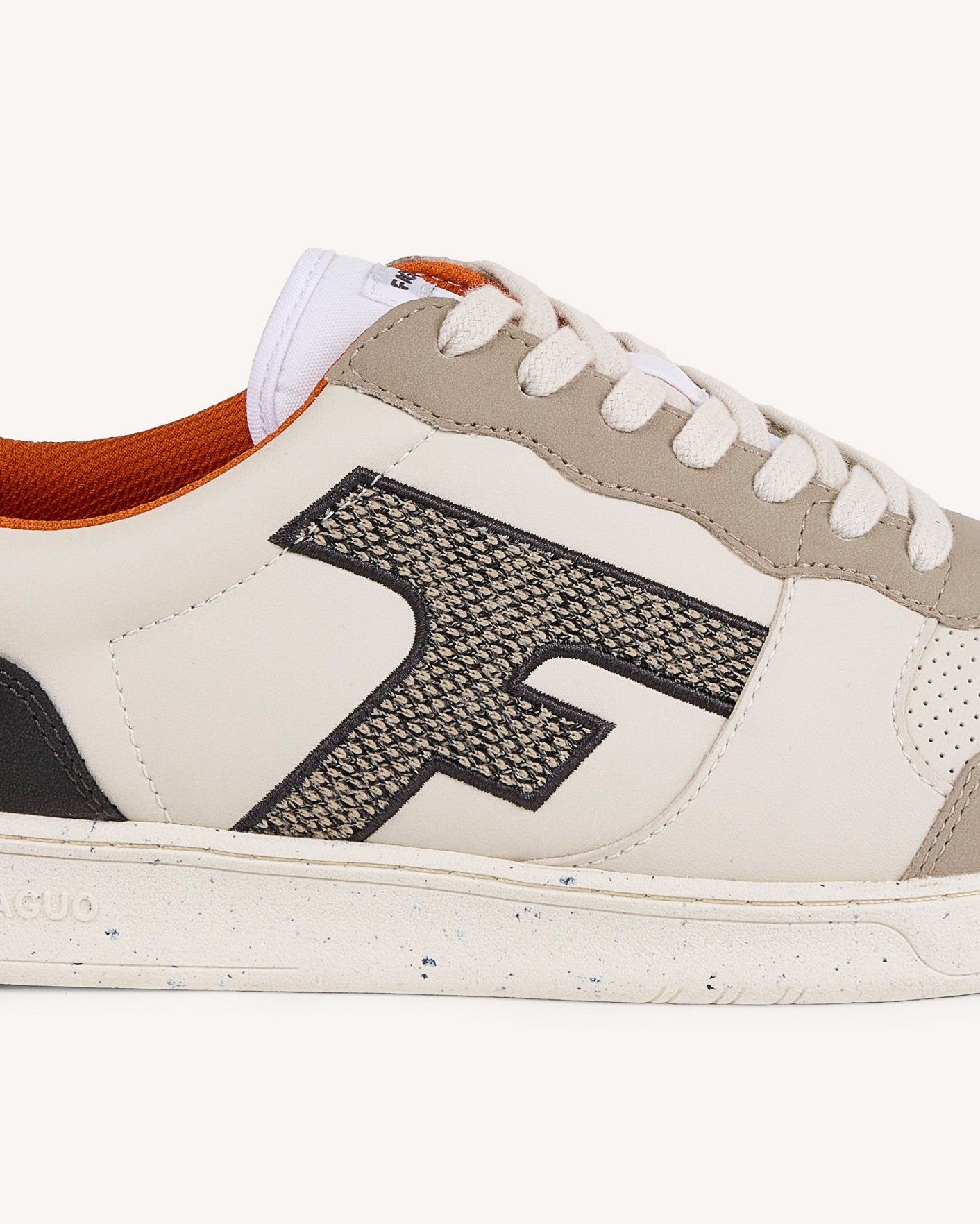 Baskets écru & vert clair cuir - HAZEL