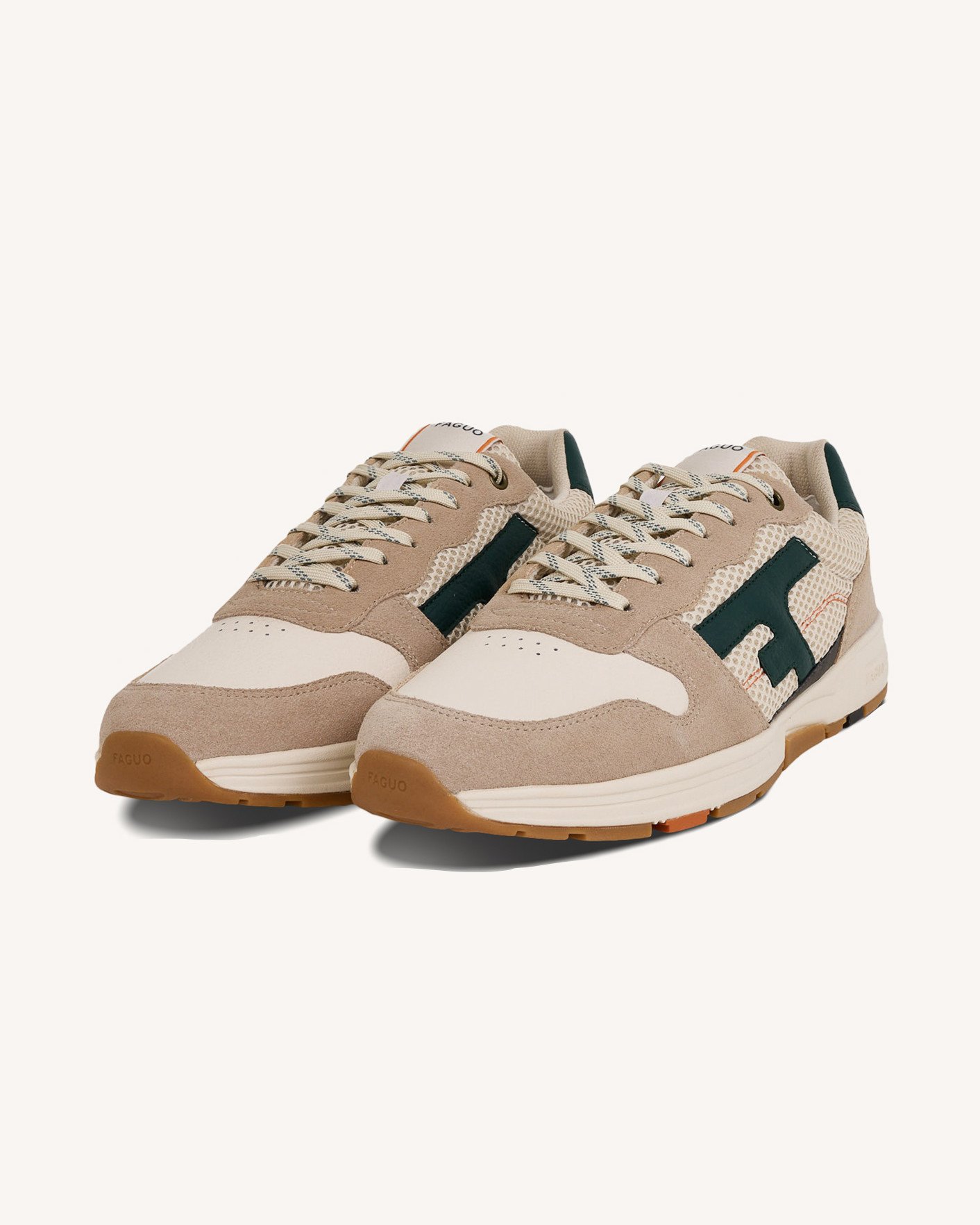 Baskets crème & vert clair - OLIVE