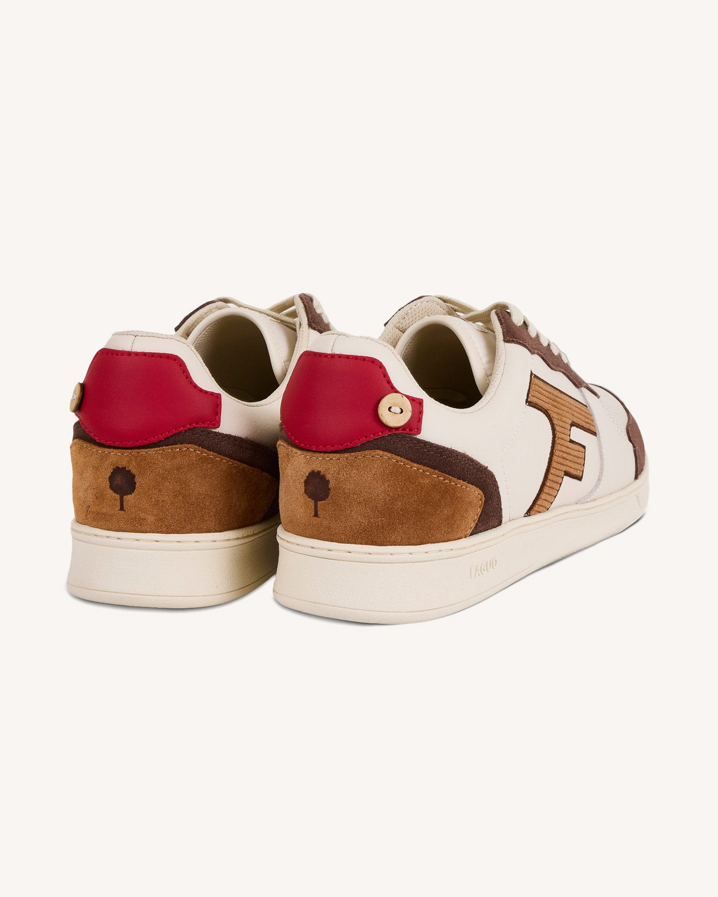 Baskets écrues & marron cuir & suède - HAZEL