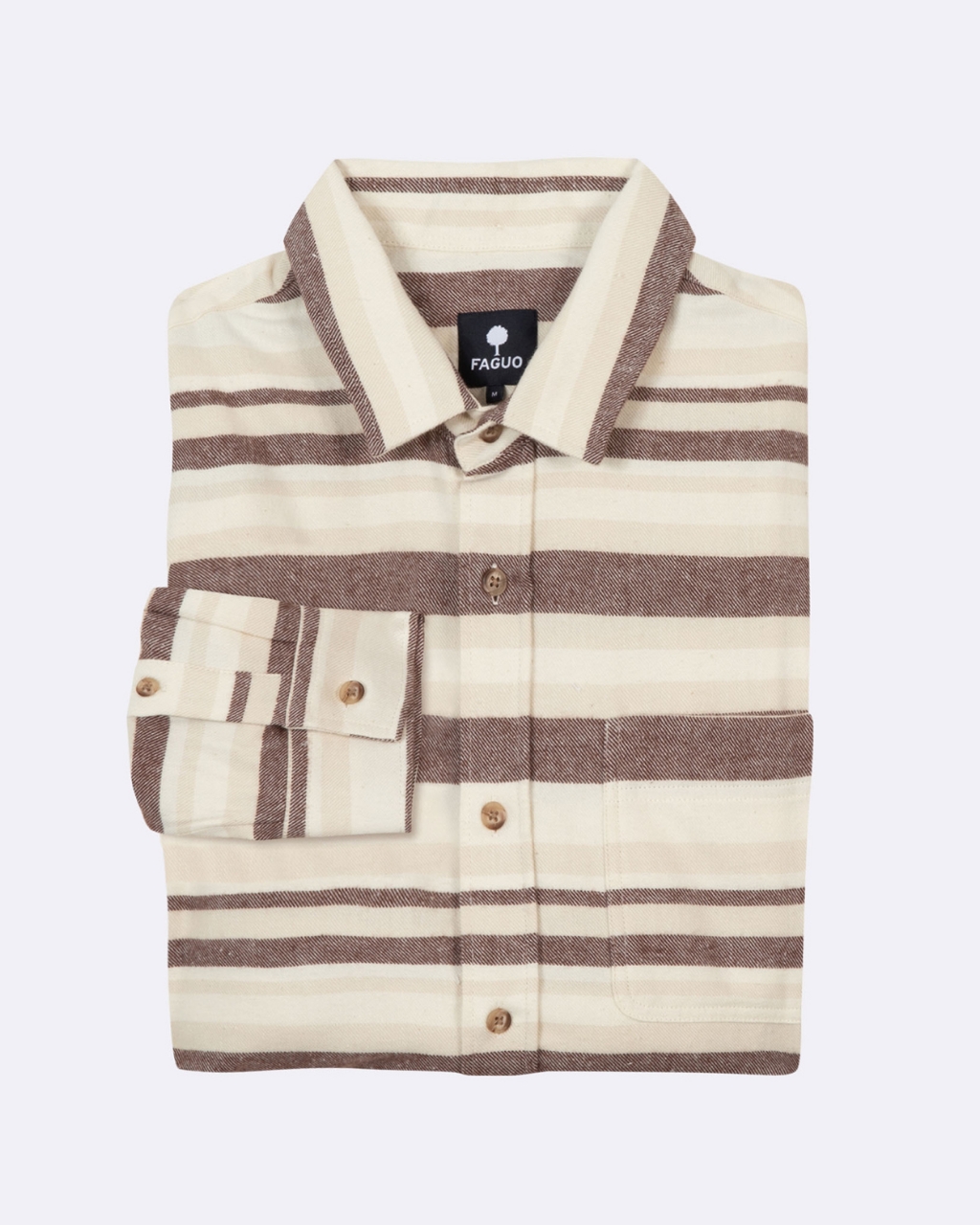 Chemise écrue & marron coton - SIGNY