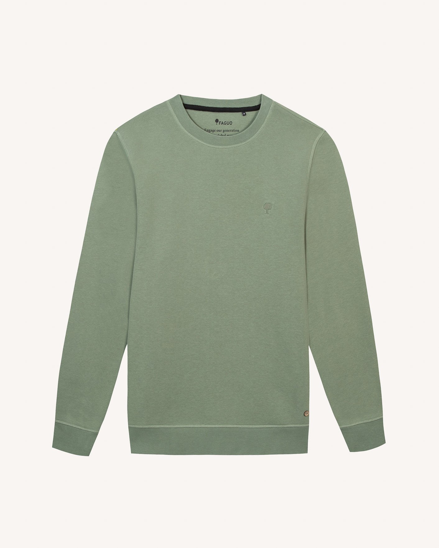 Sweat col rond kaki coton - DONZY