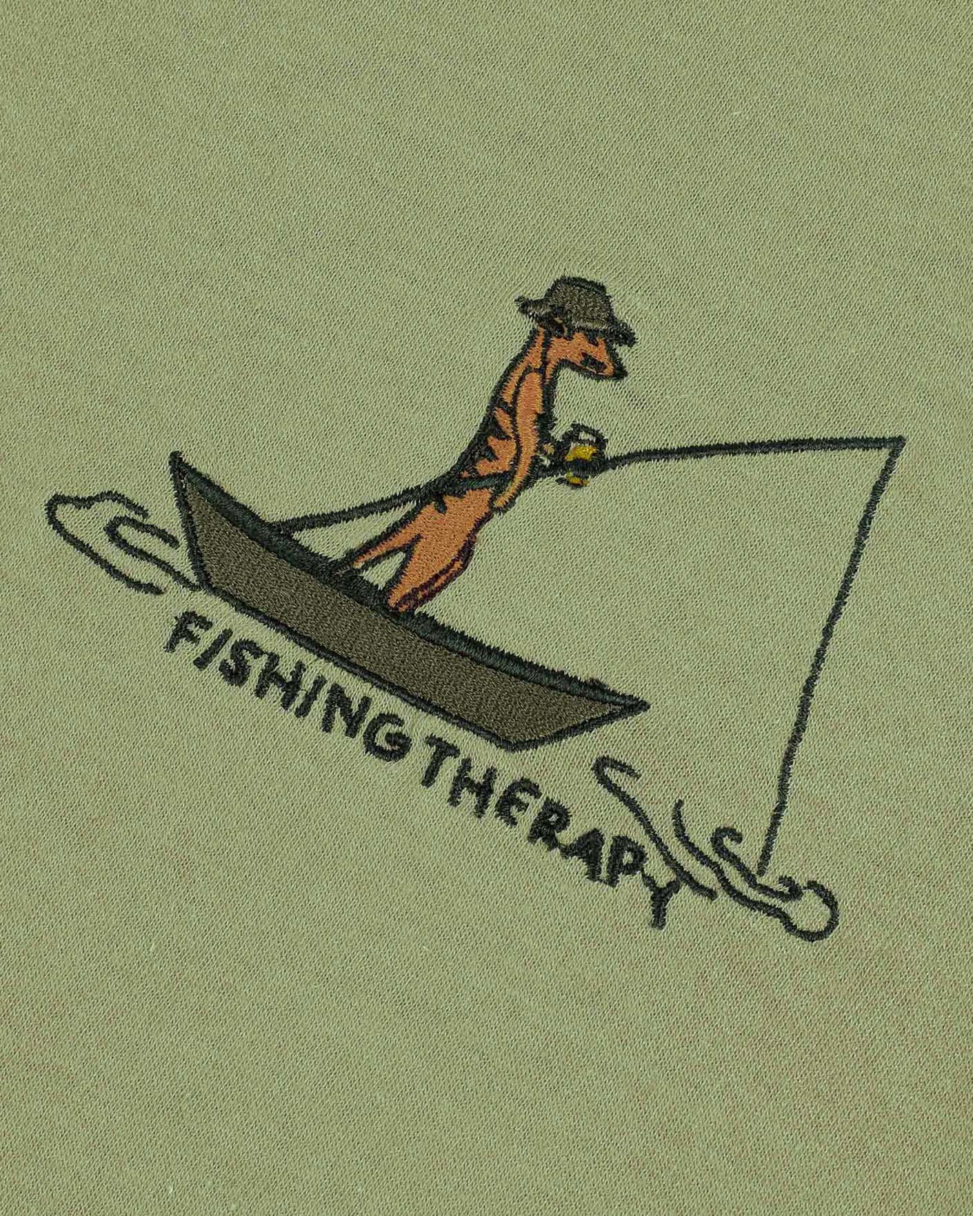 T-shirt vert olive broderie sans pression coton - ARCY