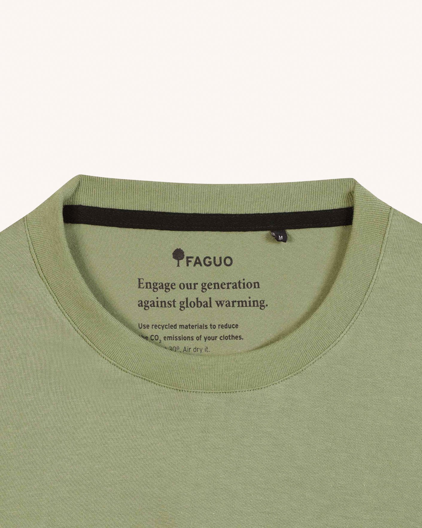 T-shirt vert olive broderie sans pression coton - ARCY