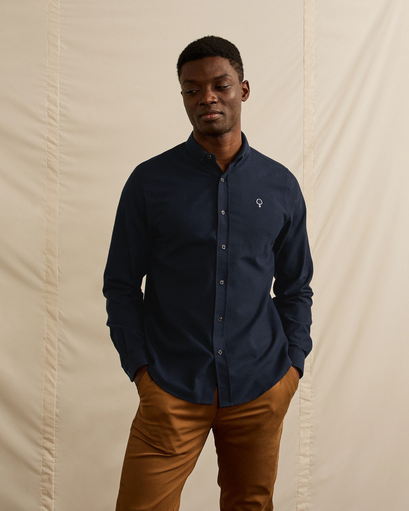 Chemise bleu nuit coton - IVOY