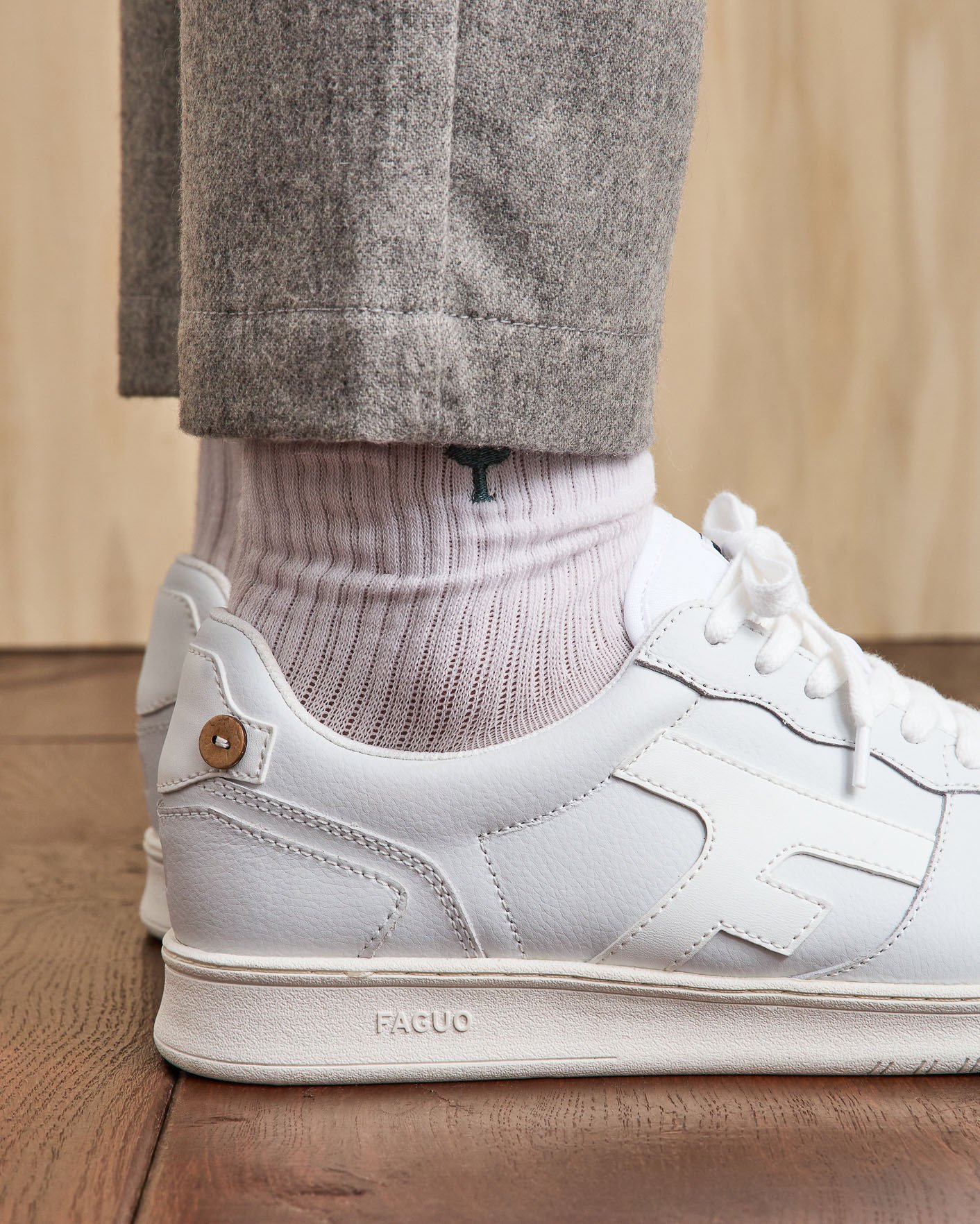 Baskets blanche cuir & suède - HAZEL