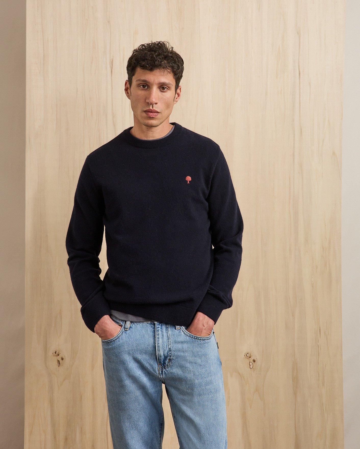 Pull en laine bleu marine - MARLY