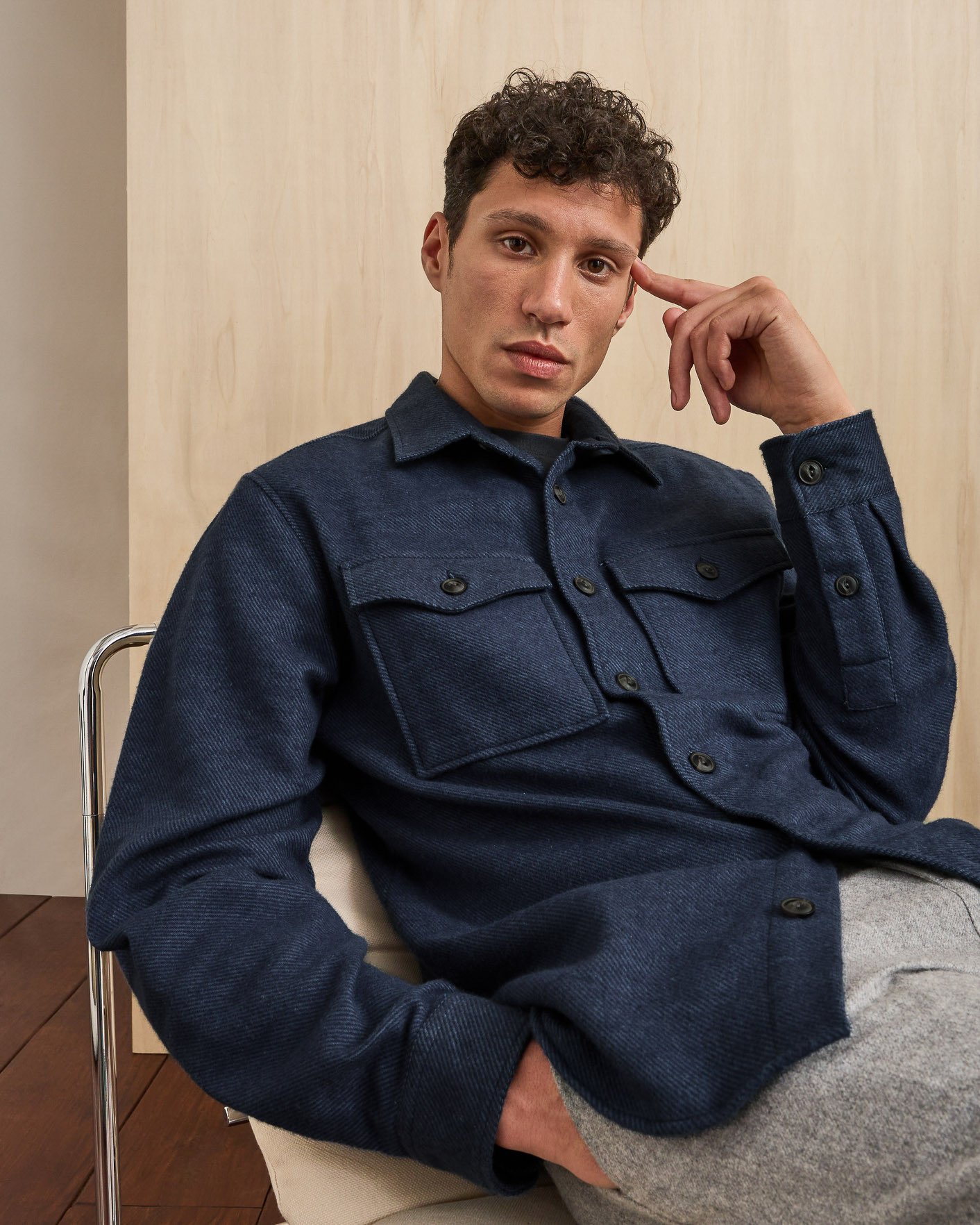 Surchemise bleu marine coton - FLAVIGNY