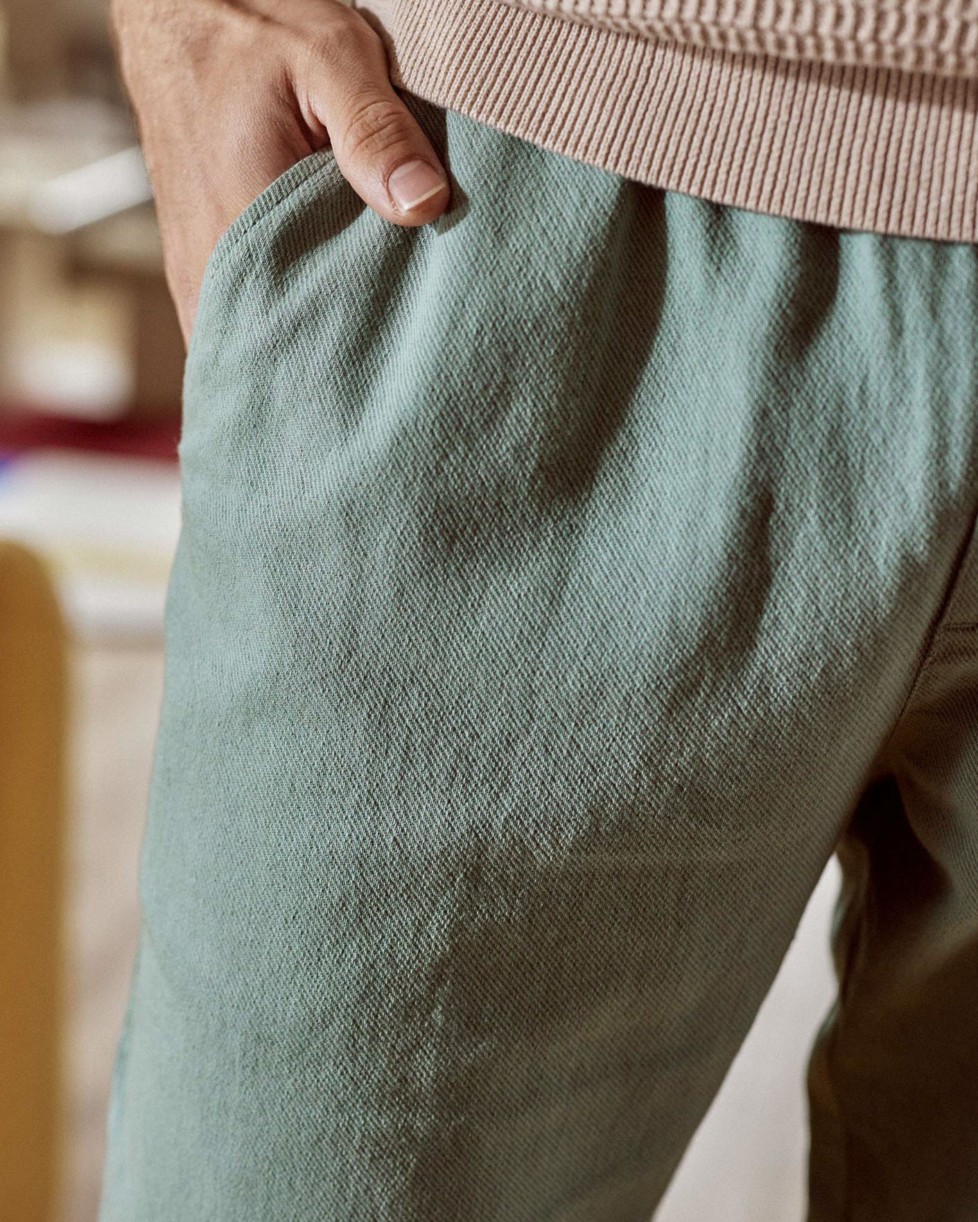 Pantalon lin vert d'eau - DREUILLE