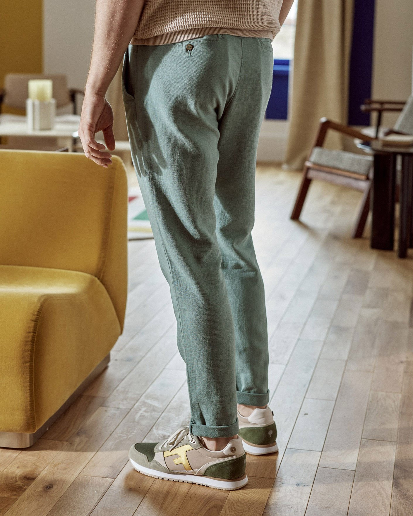 Pantalon lin vert d'eau - DREUILLE