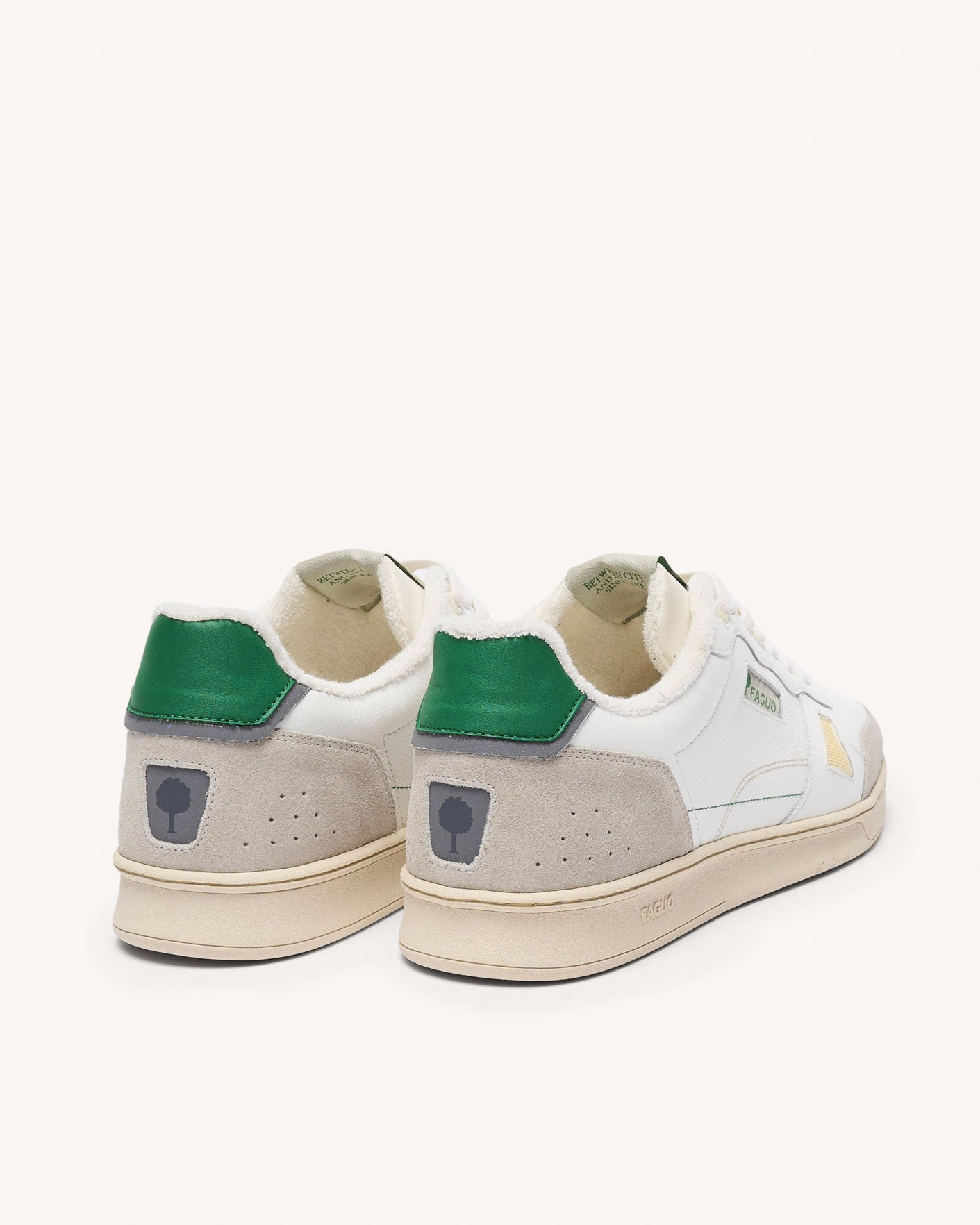 Baskets blanches & vertes cuir - COMMUTE 1