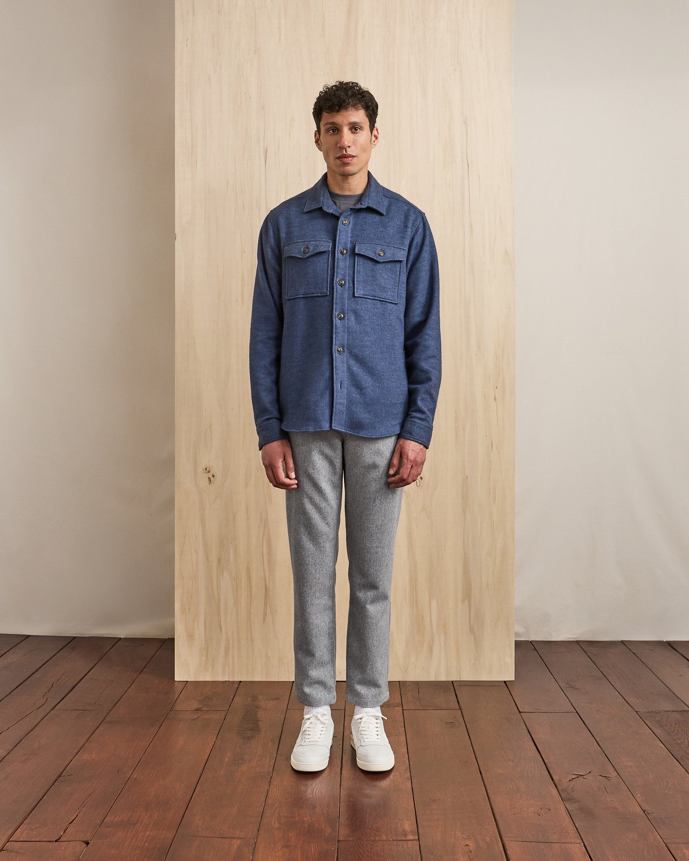 Pantalon gris chiné laine - DREUILLE