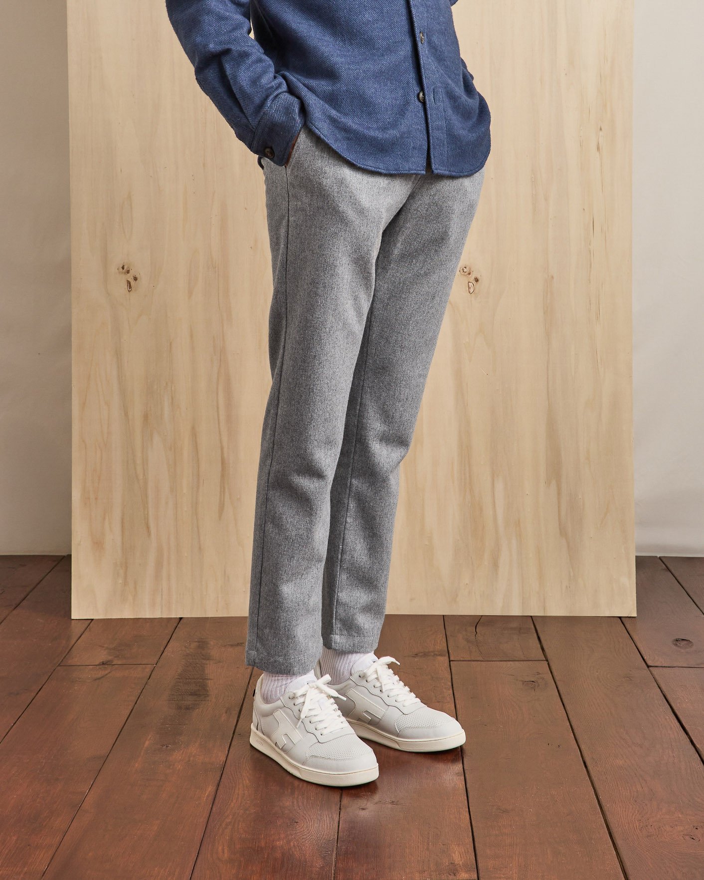 Pantalon gris chiné laine - DREUILLE