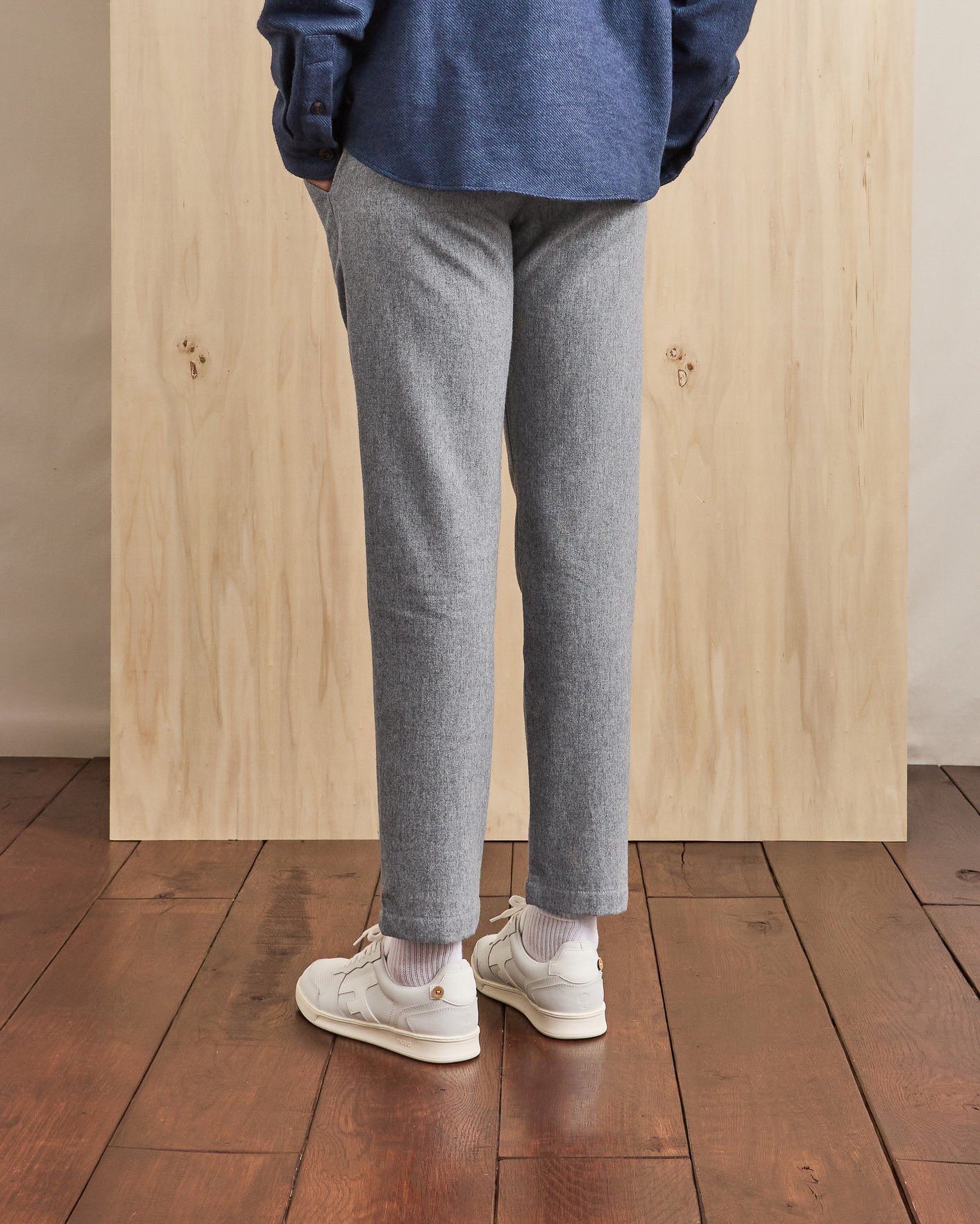 Pantalon gris chiné laine - DREUILLE