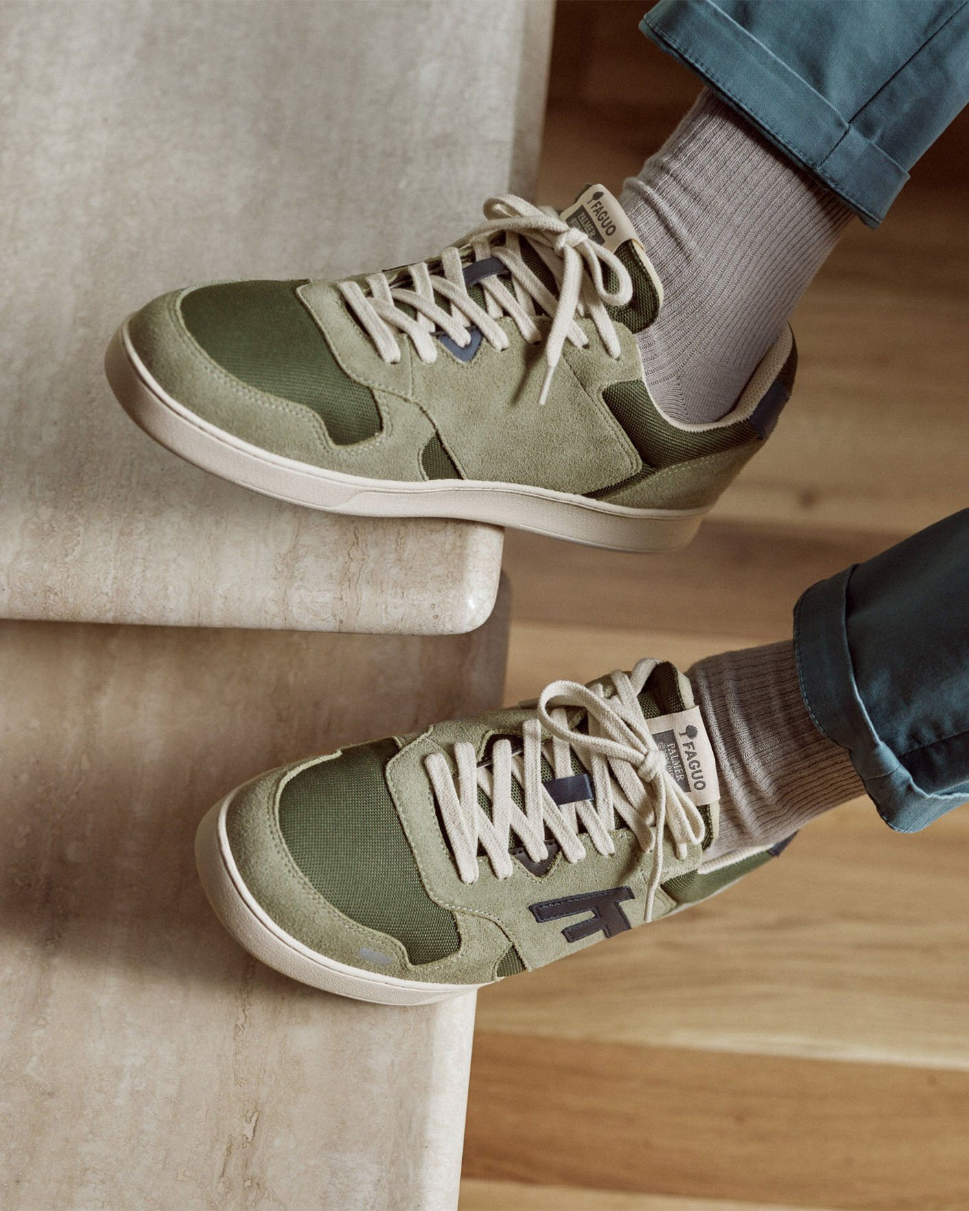 Baskets kaki clair suède - PALMER