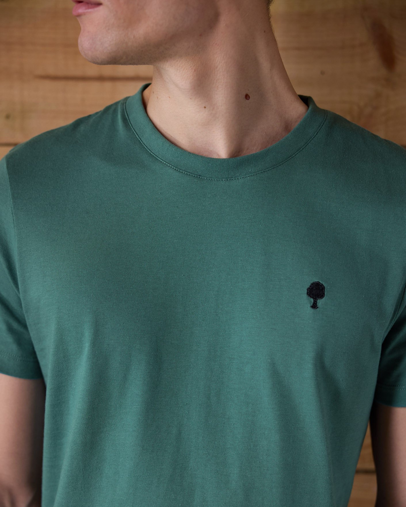 T-shirt vert foncé grisé coton - ARCY