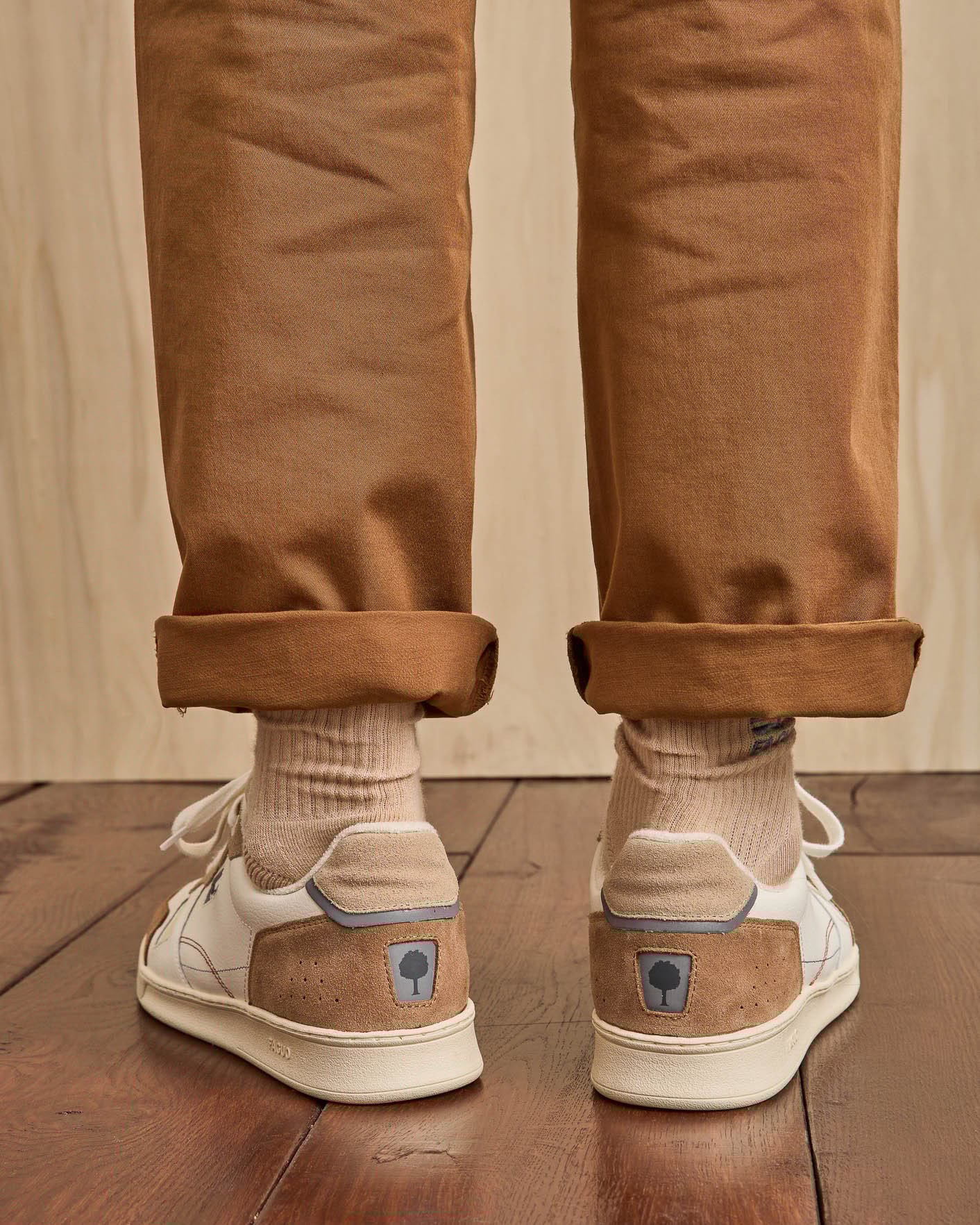 Baskets crème & beige clair cuir & suède - COMMUTE 1