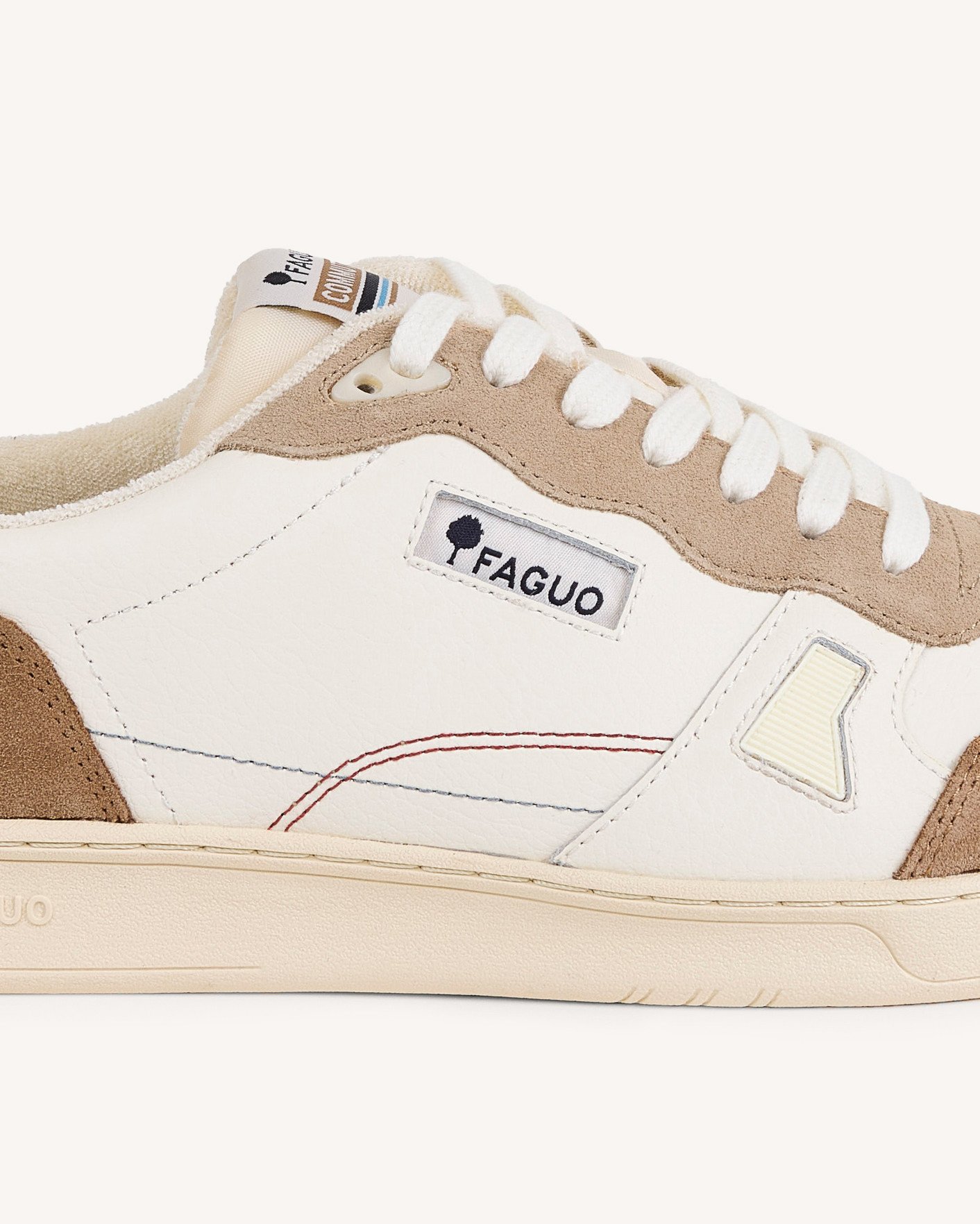 Baskets crème & beige clair cuir & suède - COMMUTE 1