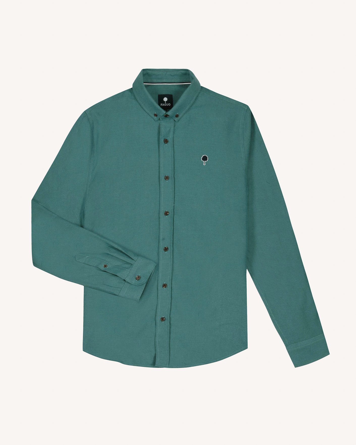 Chemise vert clair grisé coton - IVOY
