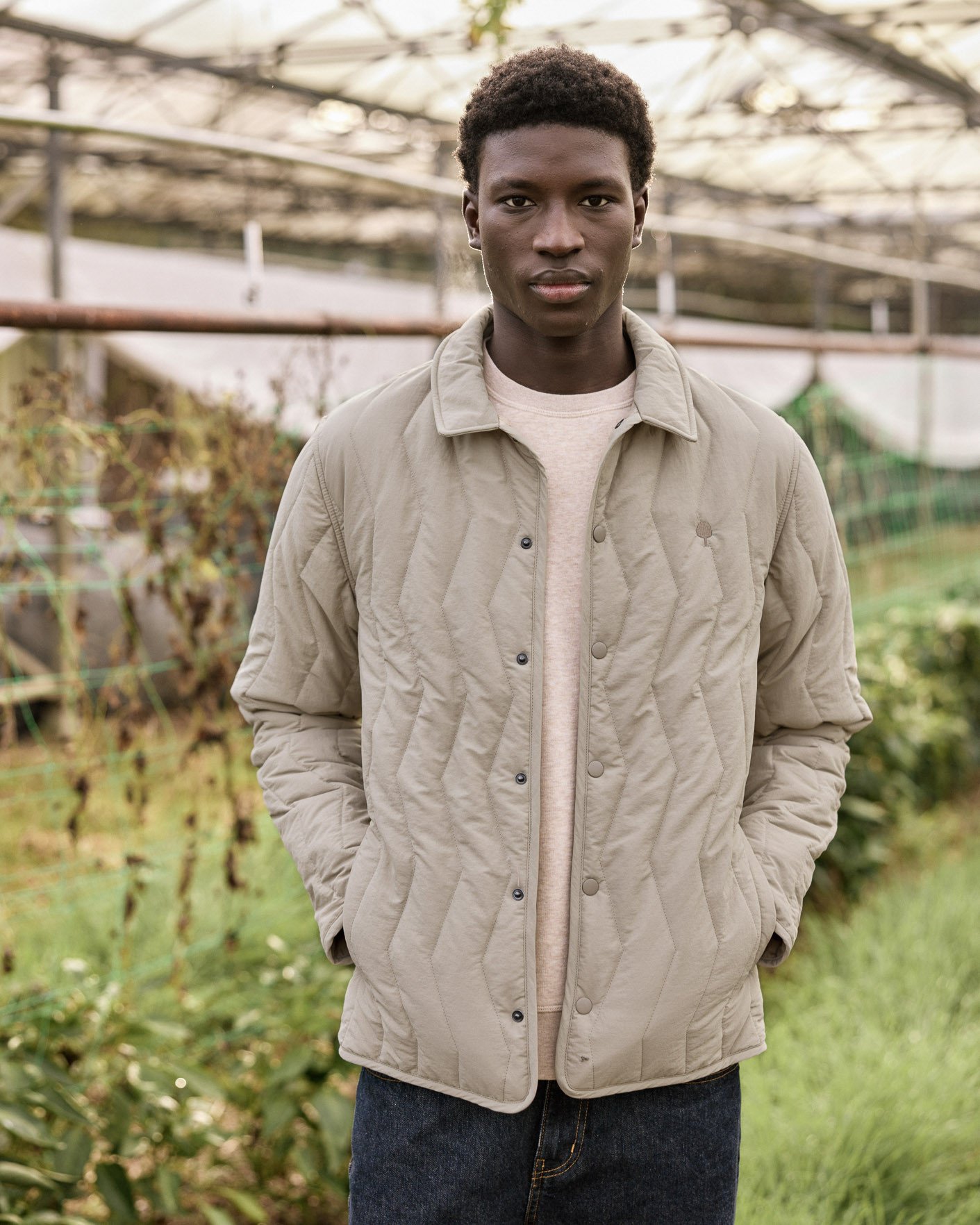 Veste en coton beige - OBERNAI