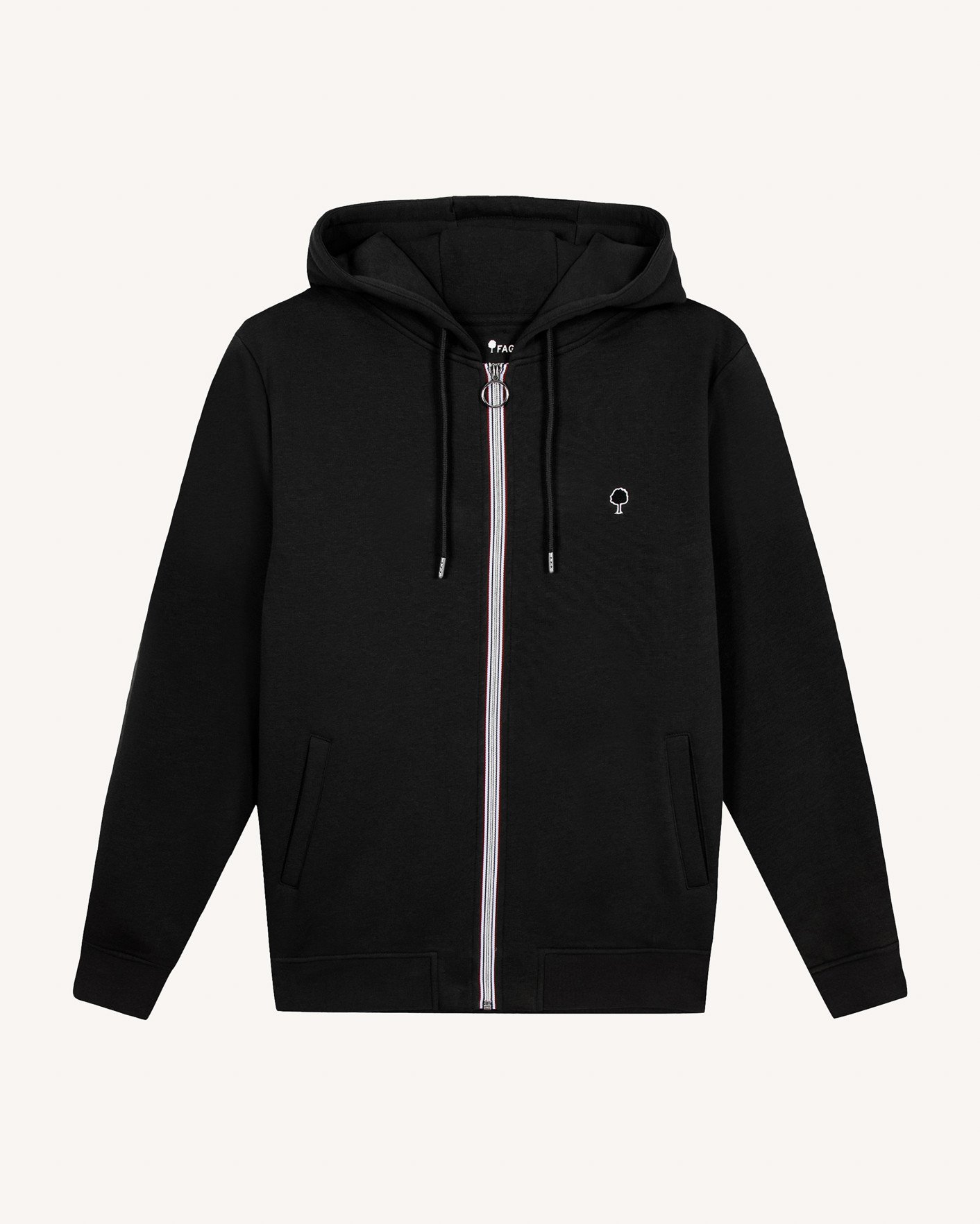 Sweat zippé noir coton - MESNIL