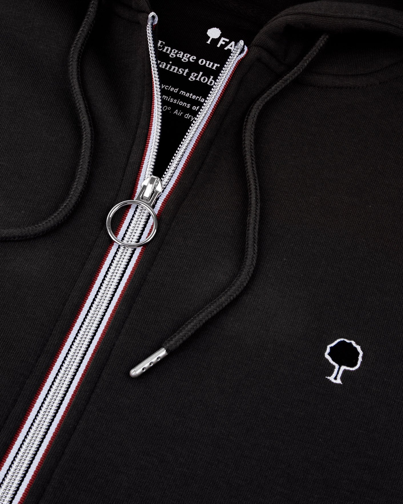 Sweat zippé noir coton - MESNIL