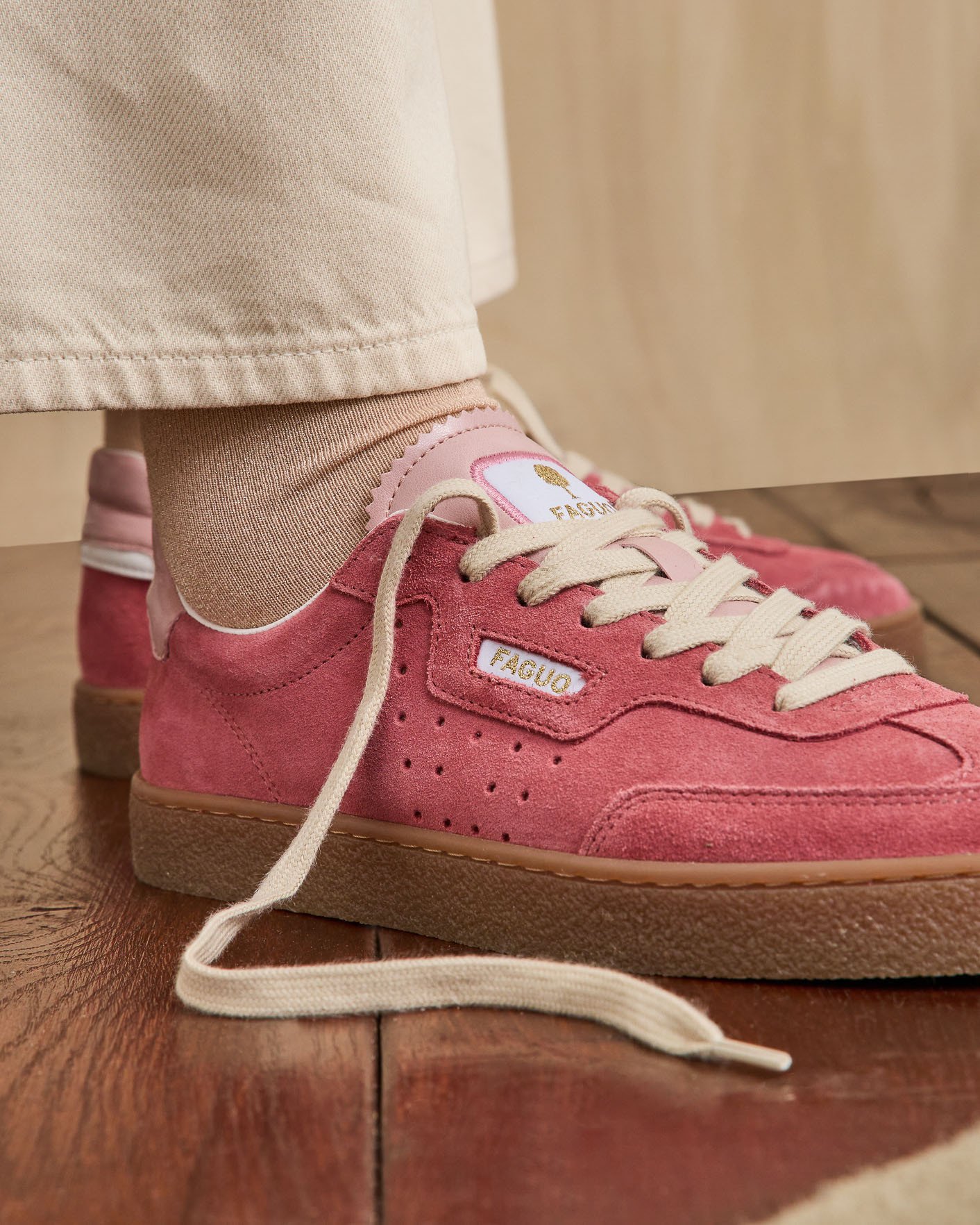 Baskets roses suède - LUMBO