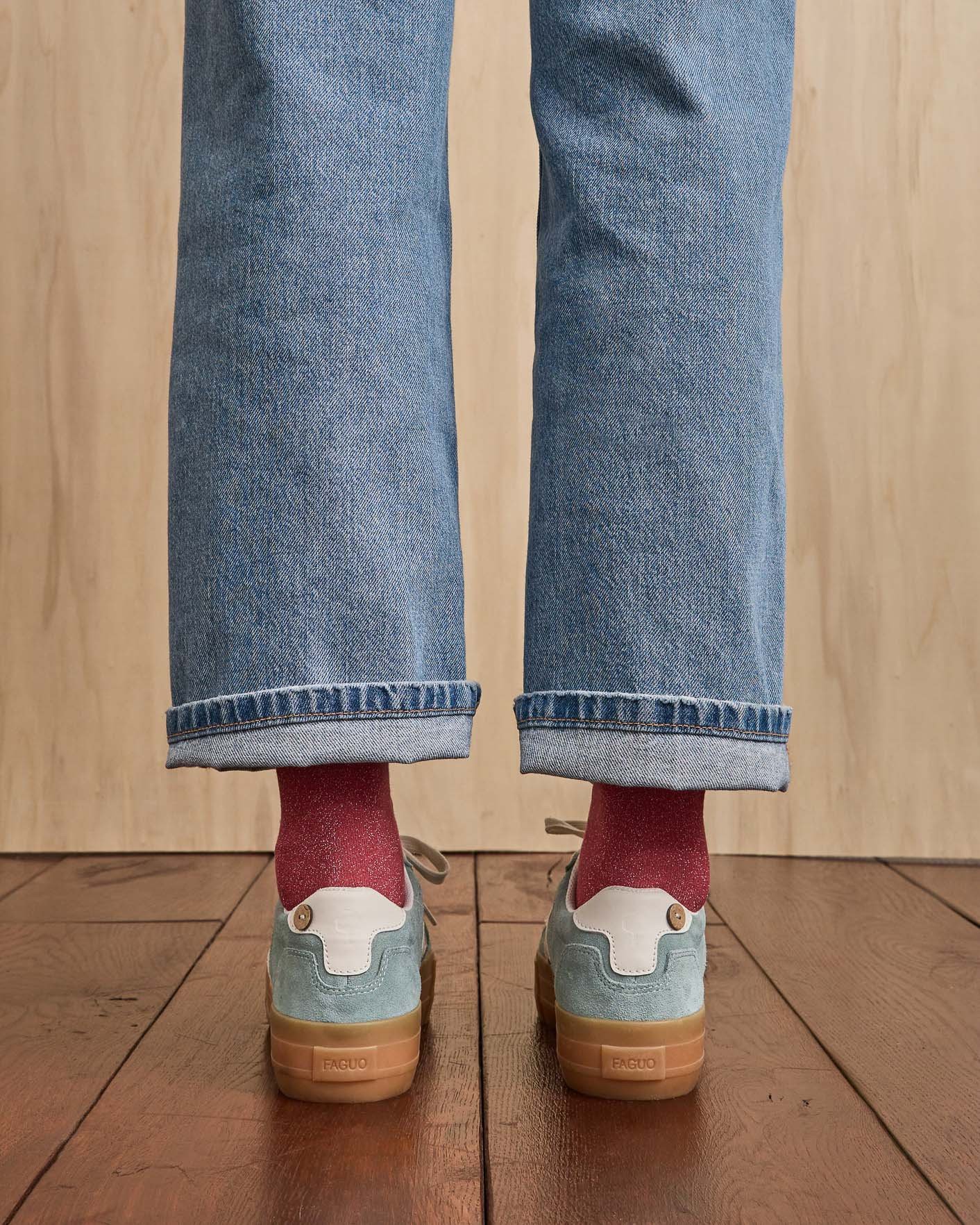 Baskets bleues suède - WALNUT PLATFORM