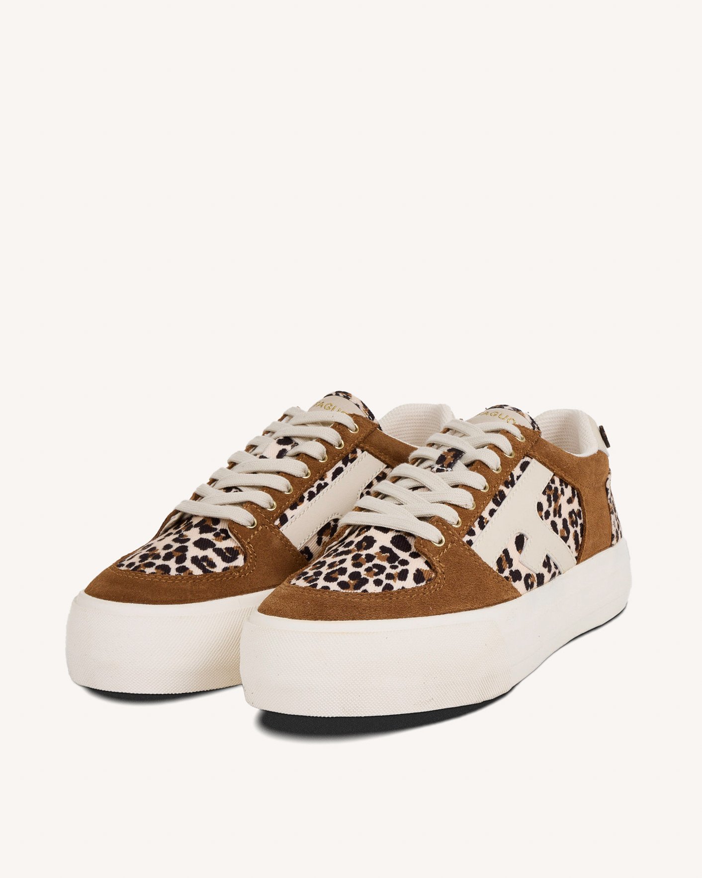 Baskets écru & léopard suède - WALNUT PLATFORM