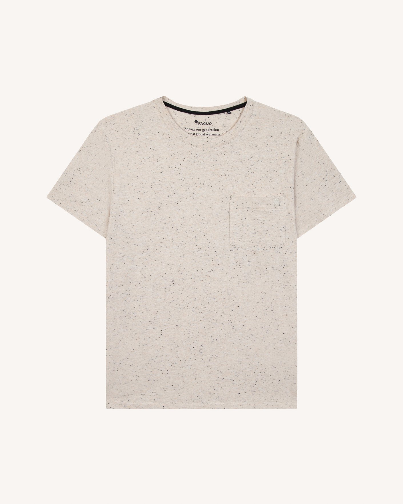 T-shirt écru & bleu marine coton - OLONNE