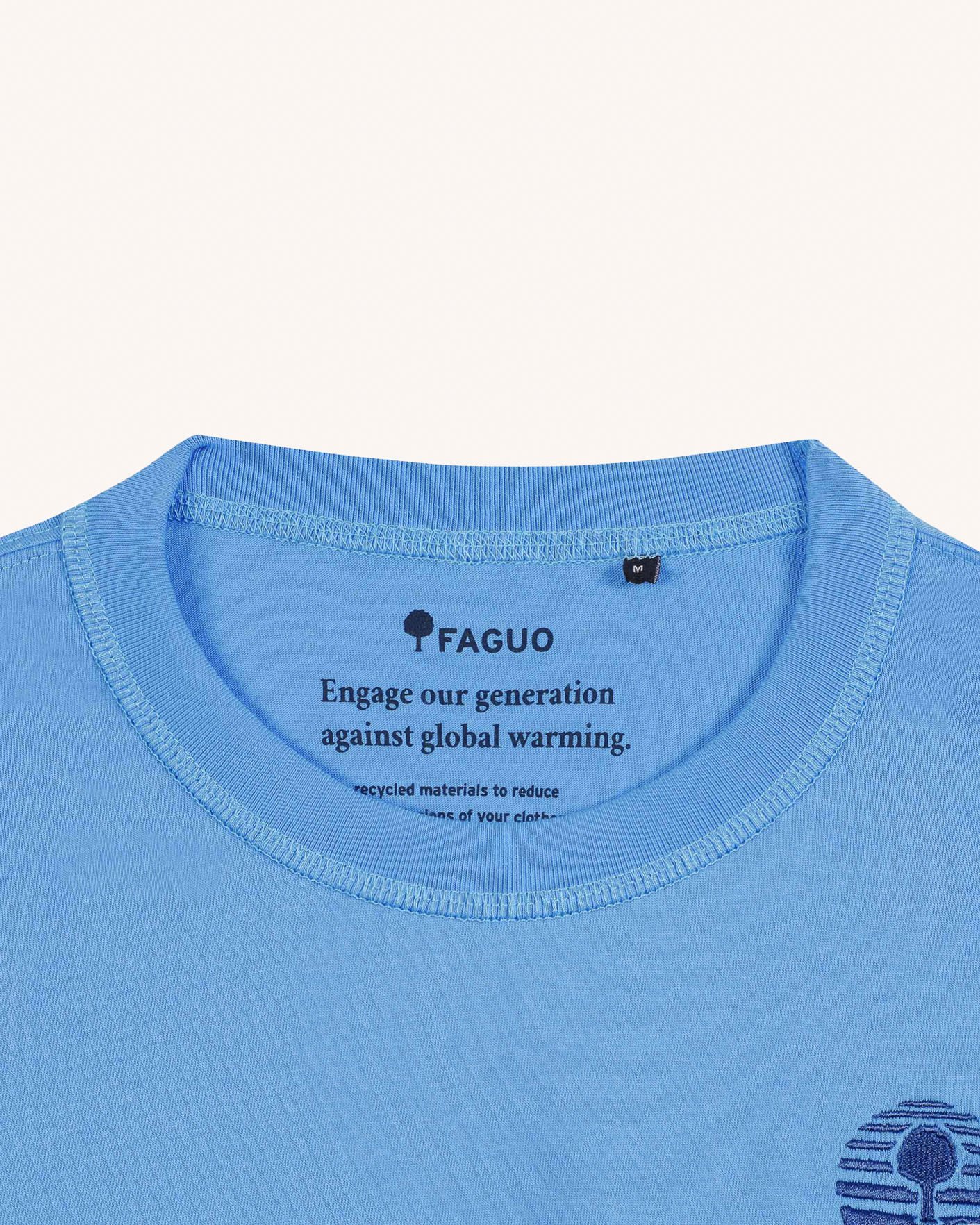 T-shirt bleu azur coton - LUGNY