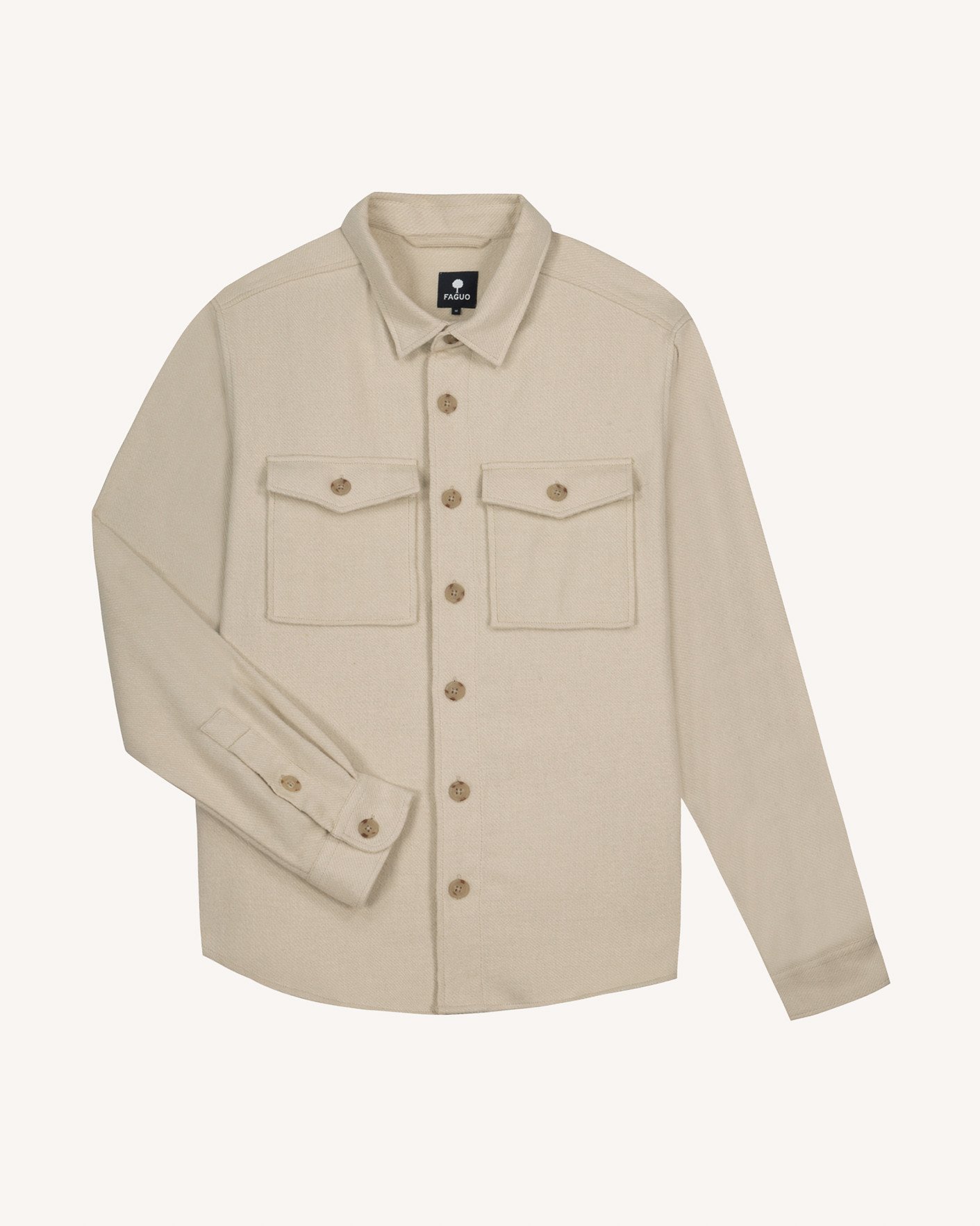 Surchemise beige foncé coton - FLAVIGNY