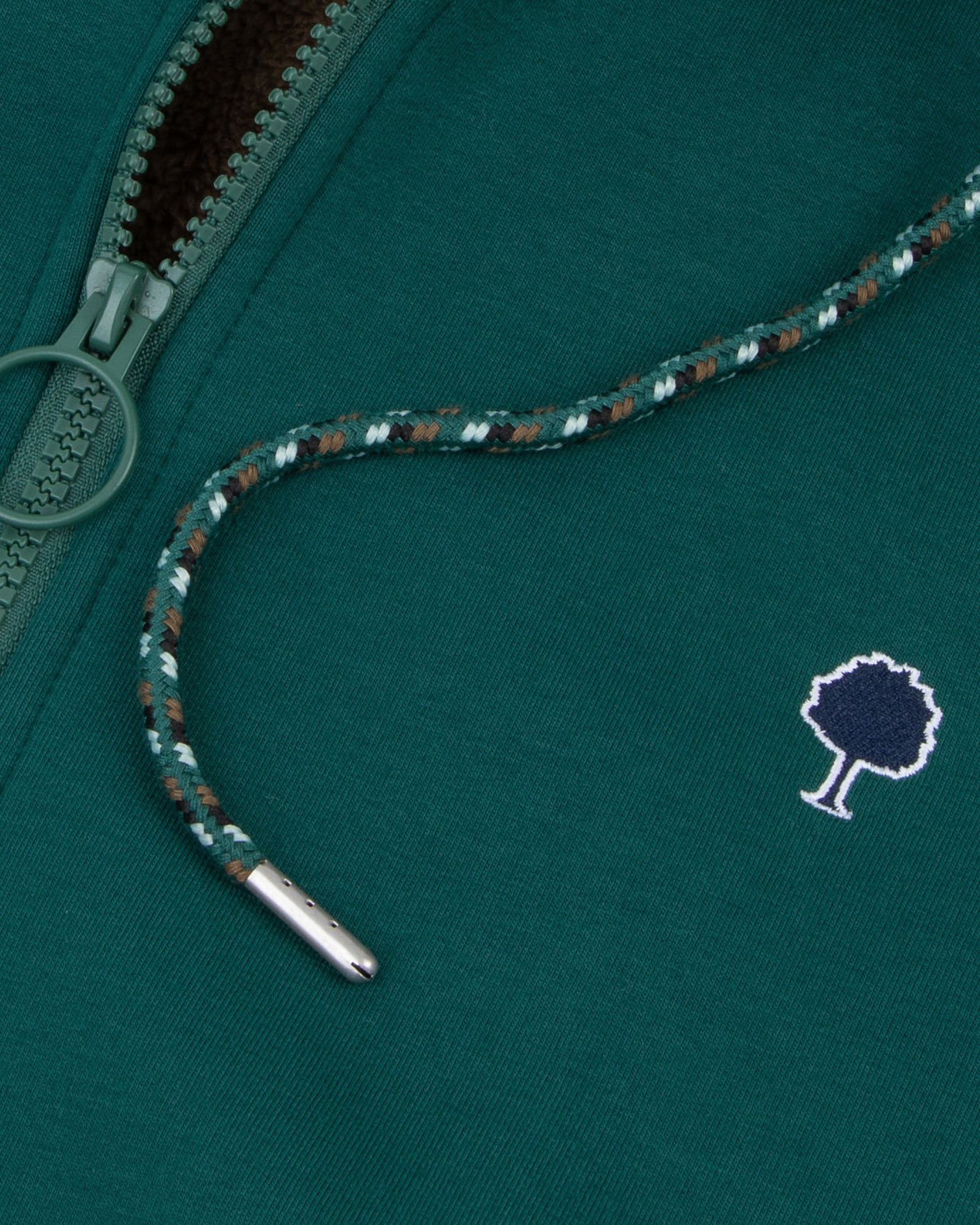 Sweat zippé vert sapin coton - MEYGAL